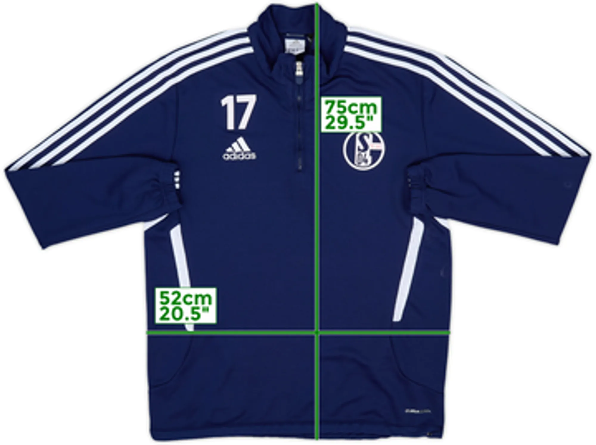 2011-12 Schalke Player Issue adidas 1/4 Zip Drill Top #17 - 5/10 - (L)