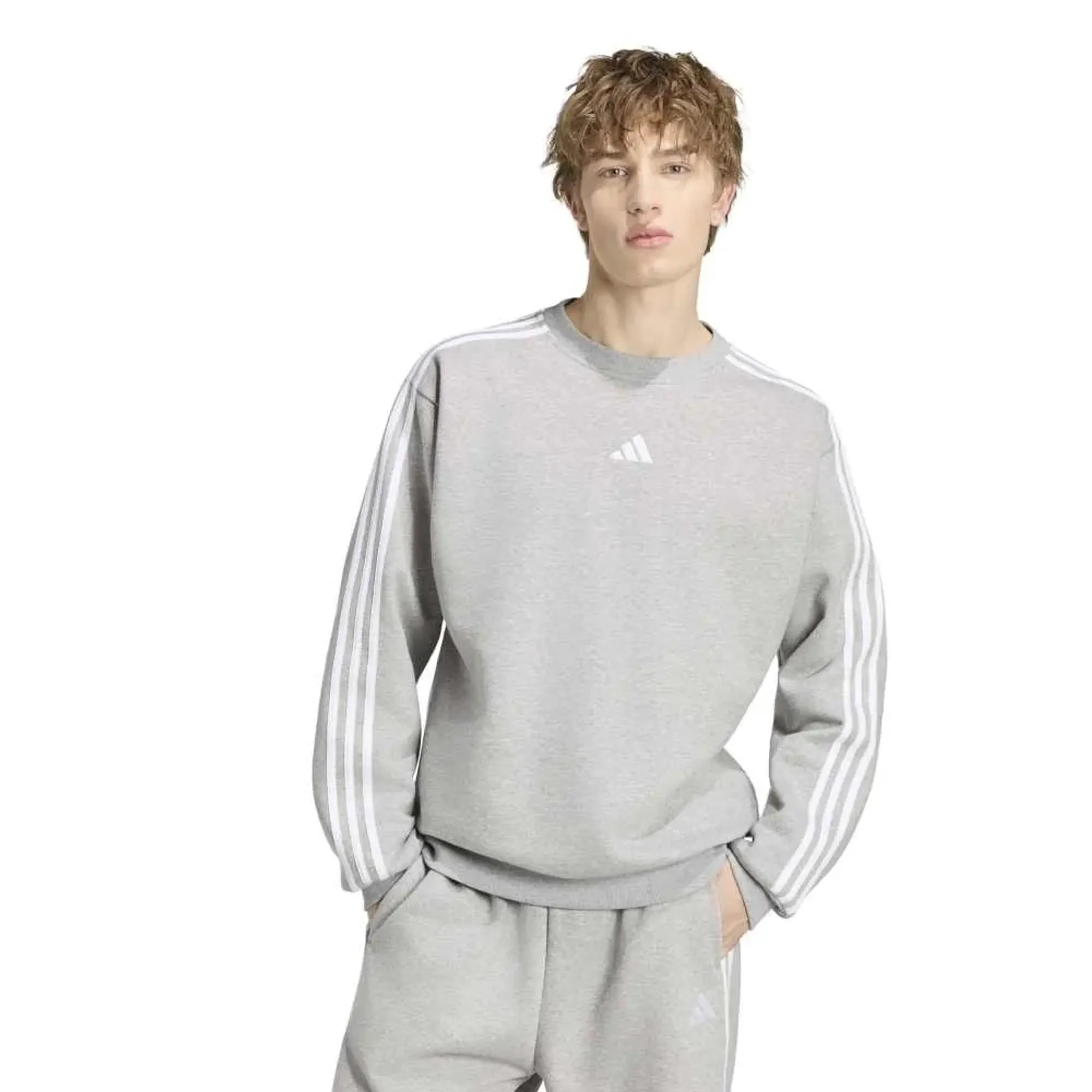 Adidas Essentials 3 Stripes Fleece Sweatshirt