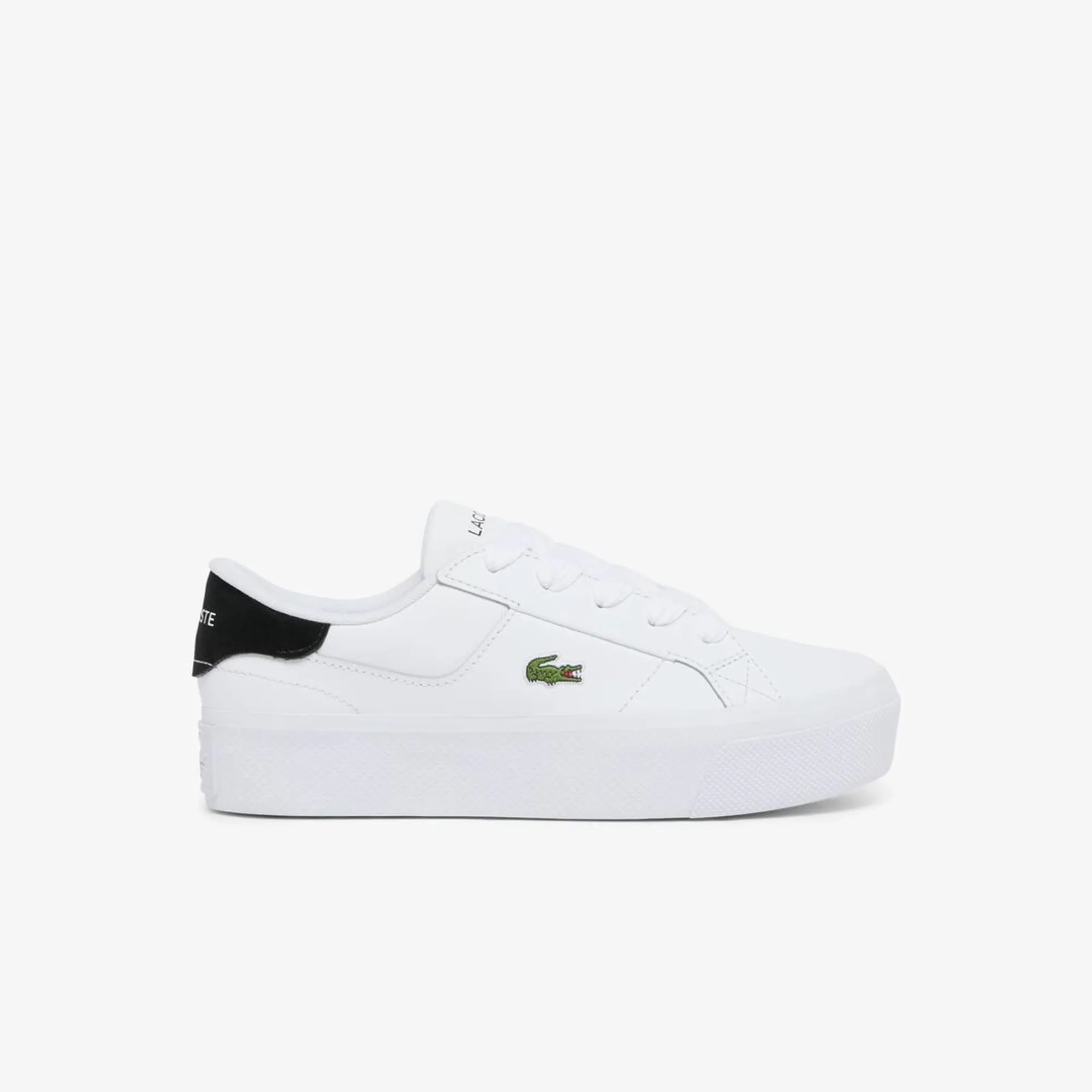 Lacoste Women's Ziane Platform Leather Sneakers - White & Black