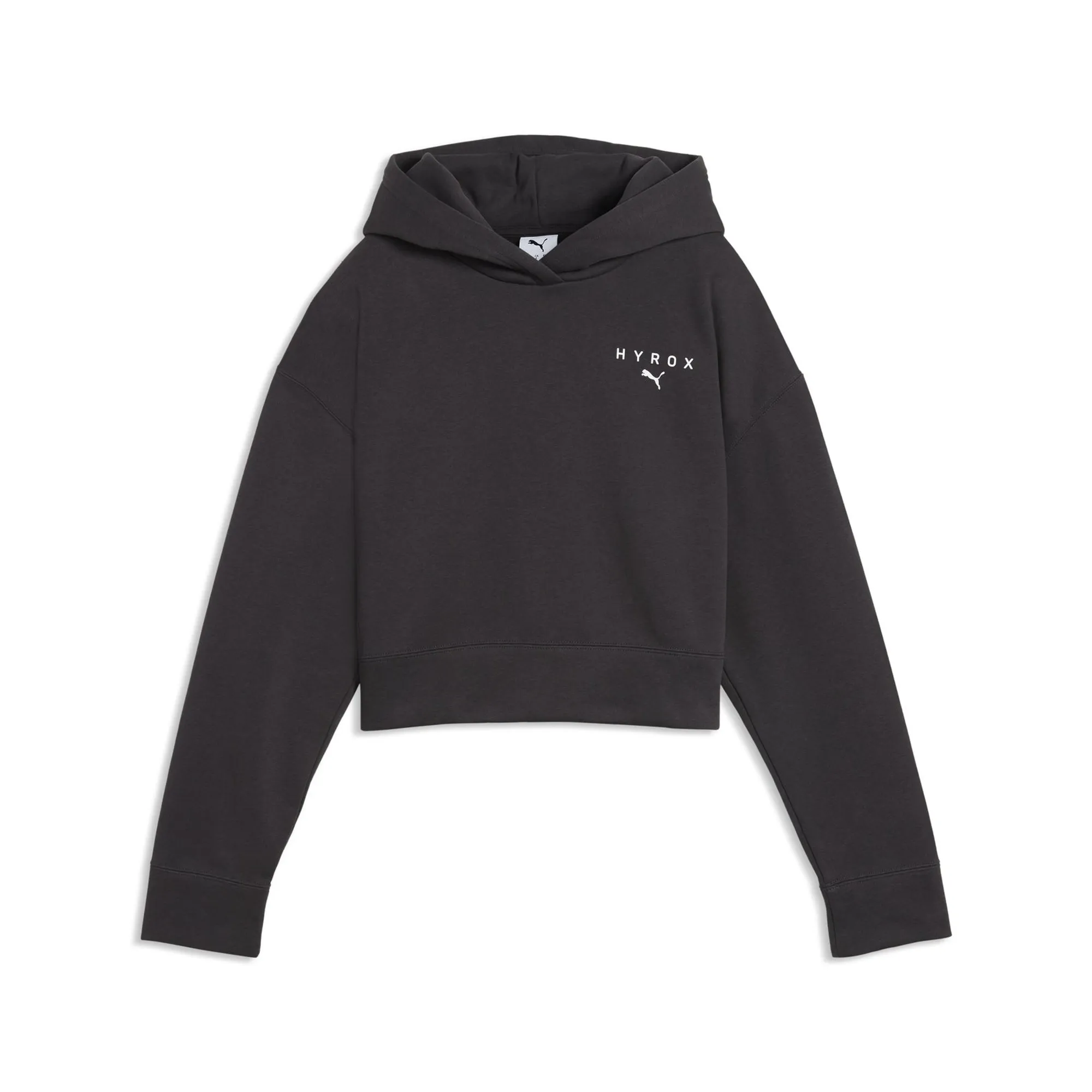 PUMA X HYROX Women's World Cropped Hoodie - Flat Dark Gray - XS