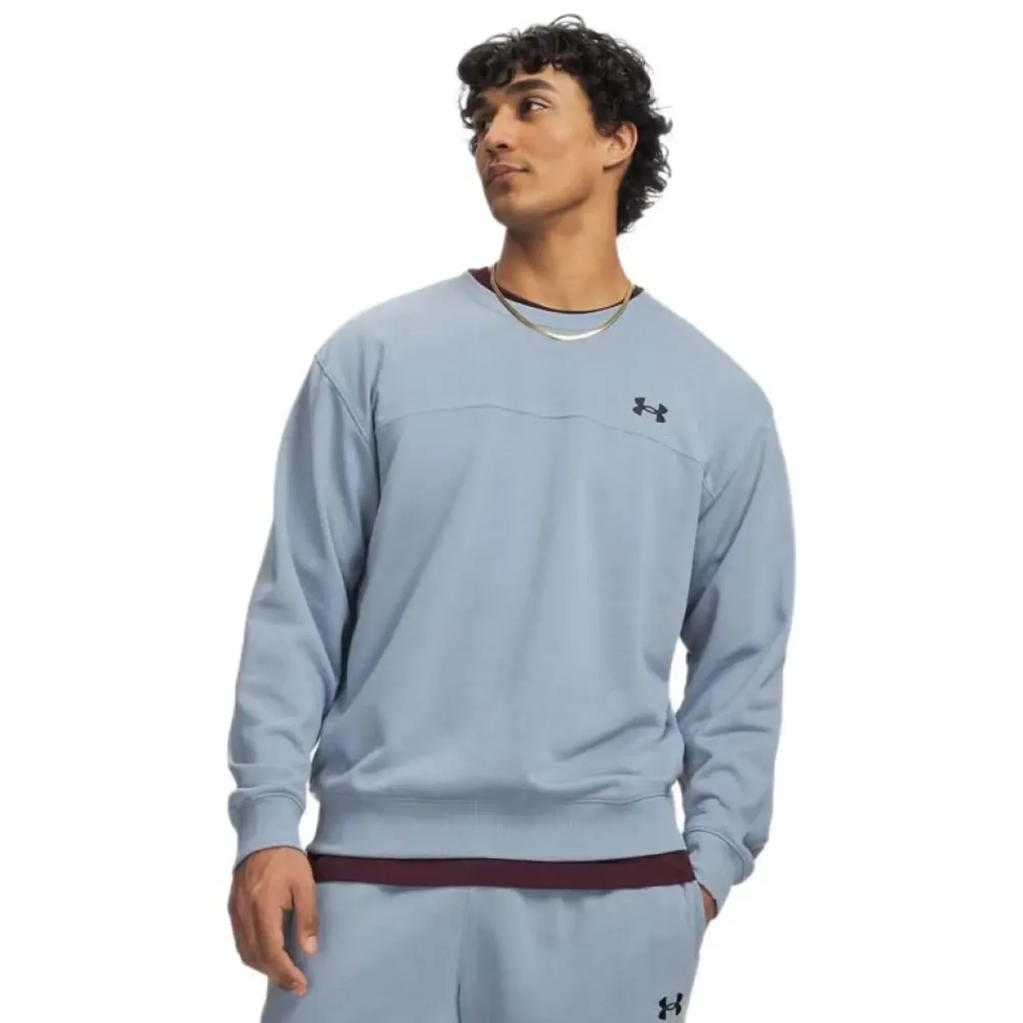 Under Armour  Rival Lightweight Men's Crew Blue Wind / Black L