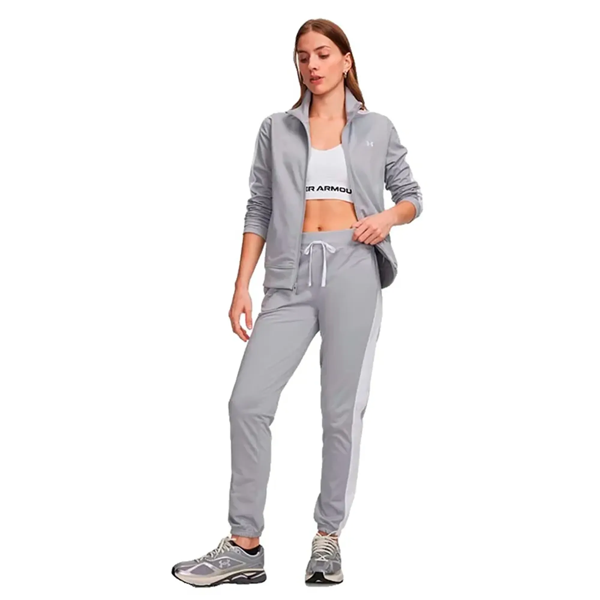 Under Armour  Tricot Women's Tracksuit Mod Gray / White / White L