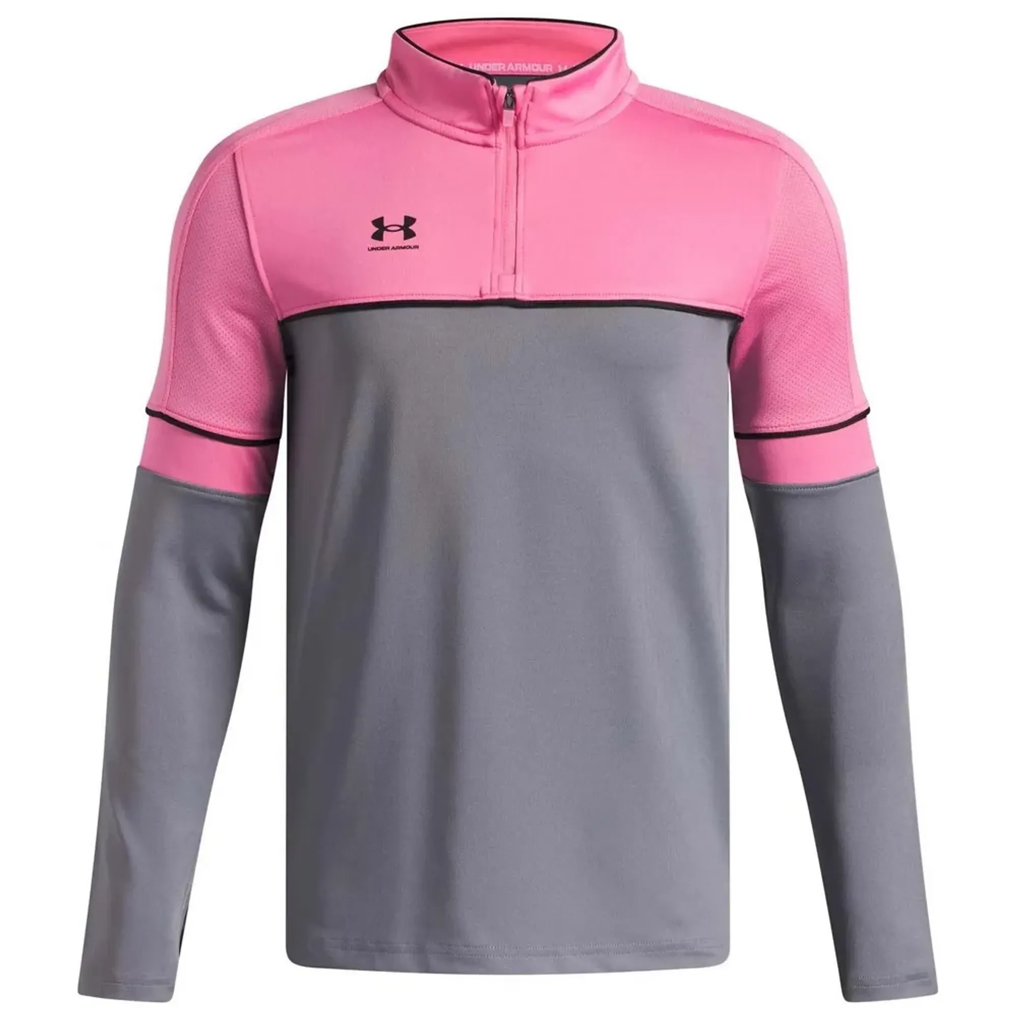 Under Armour  Challenger Training Boys' ¼ Zip Titan Gray / Pink Frenzy / Black YLG (59 - 63 in)
