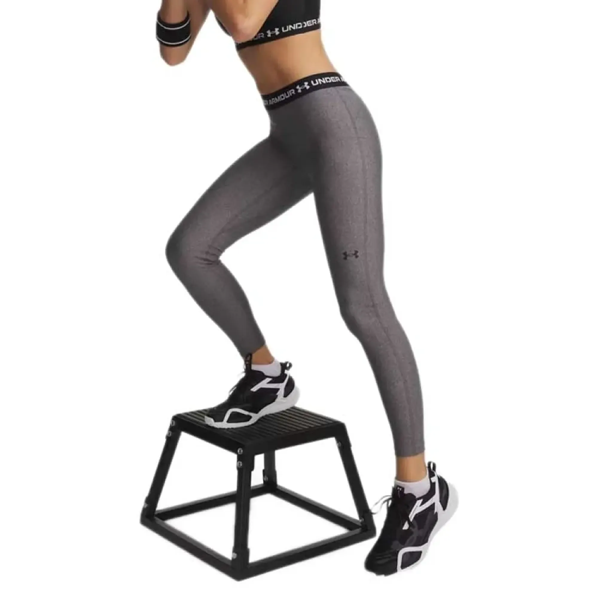 HeatGear® Women's Leggings Charcoal Light Heather / Black L