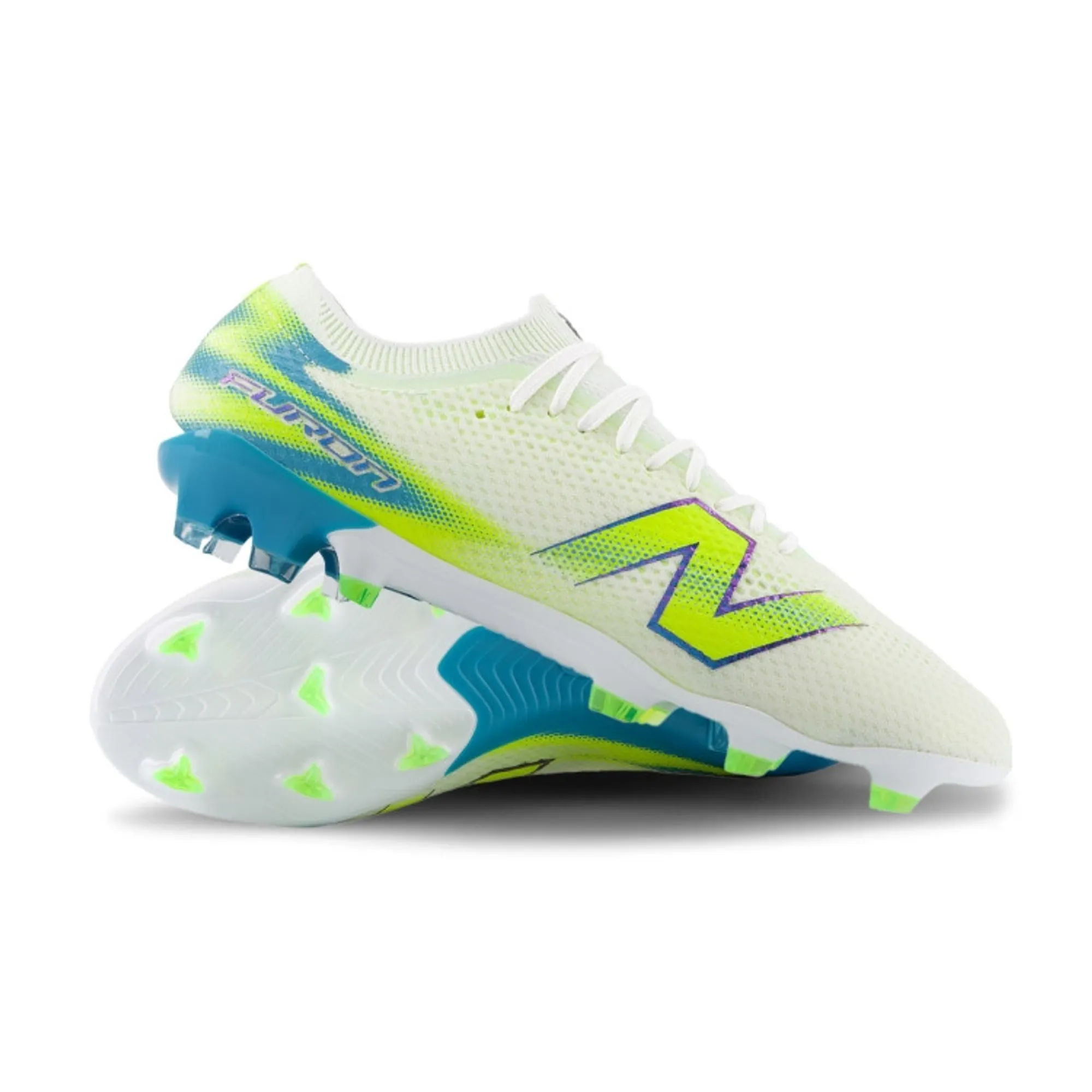 New Balance Unisex Furon Pro FG V9 in White/Green Synthetic