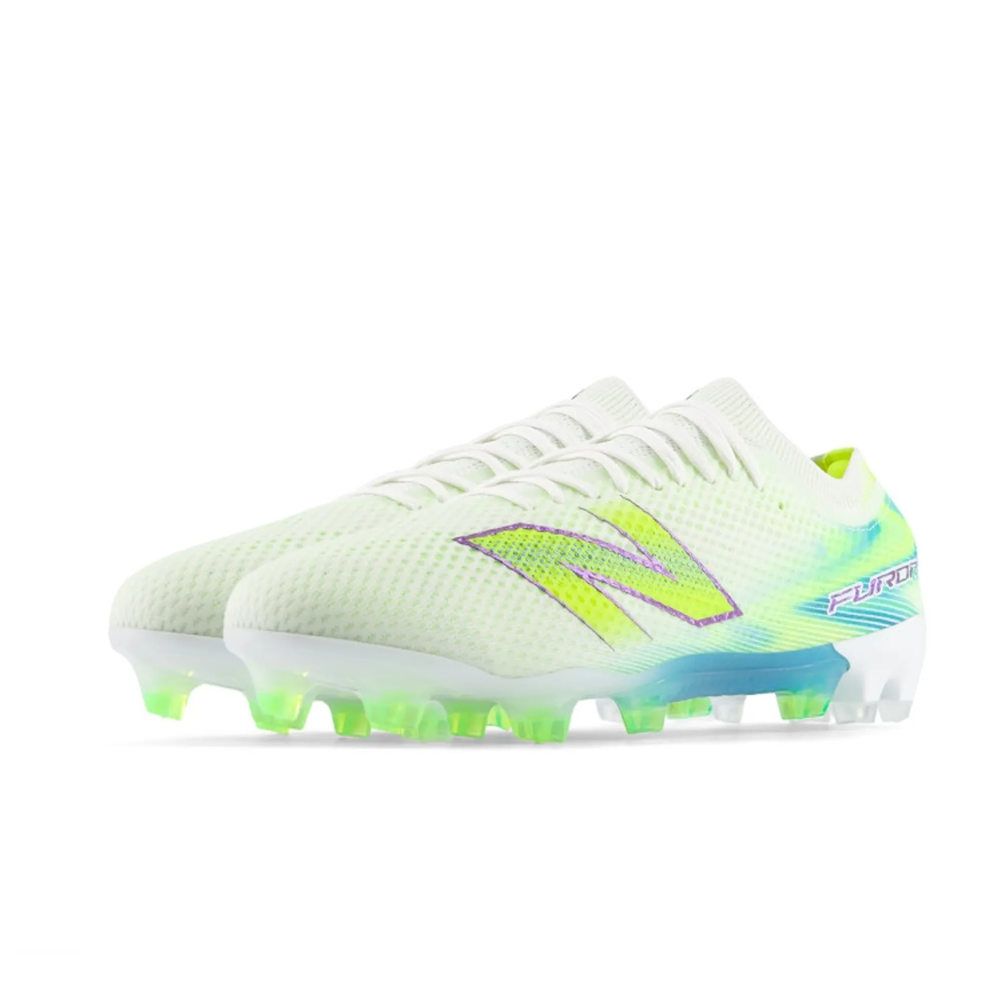 New Balance Unisex Furon Elite FG V9 in White/Green Synthetic