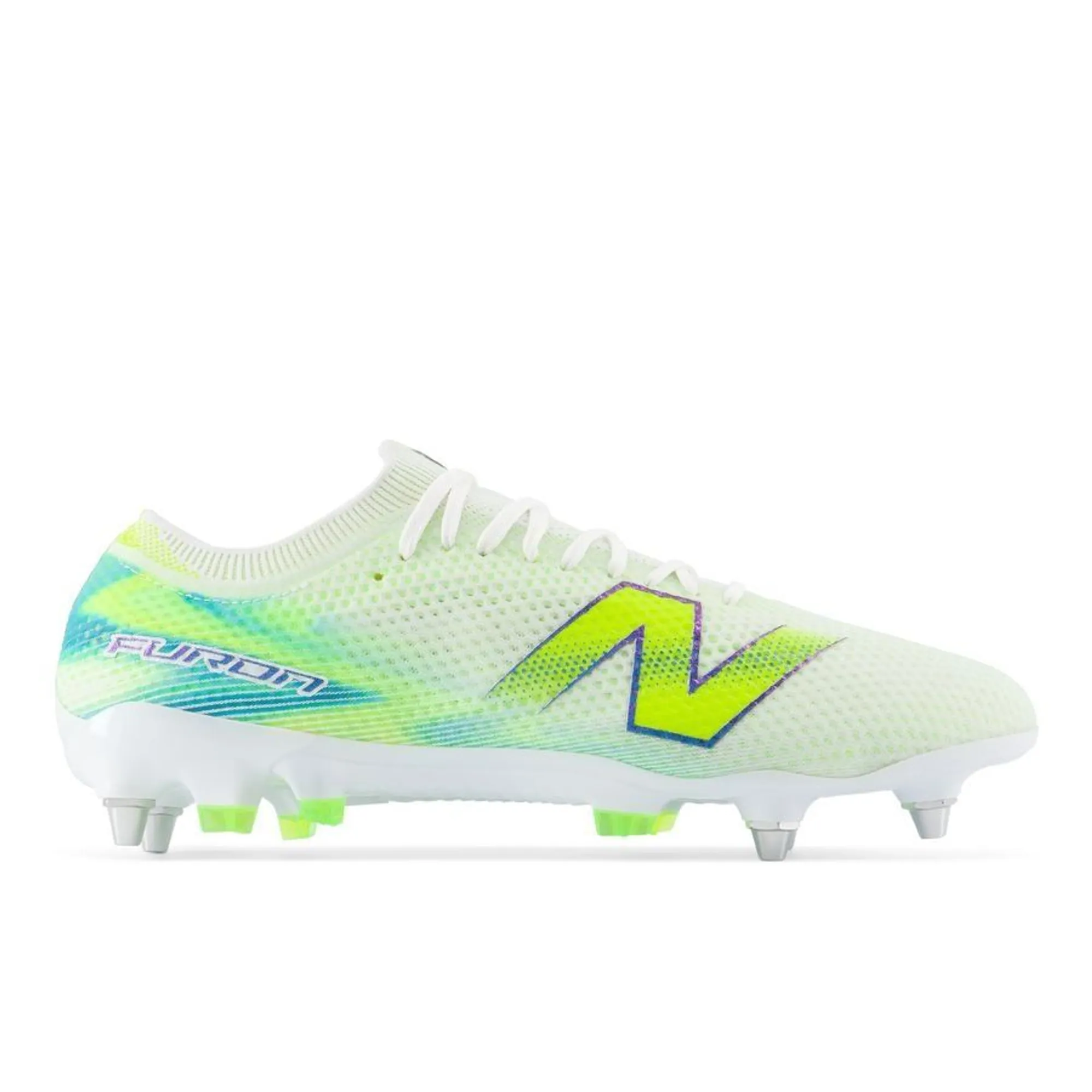 New Balance Unisex Furon Elite SG V9 in White/Green Synthetic