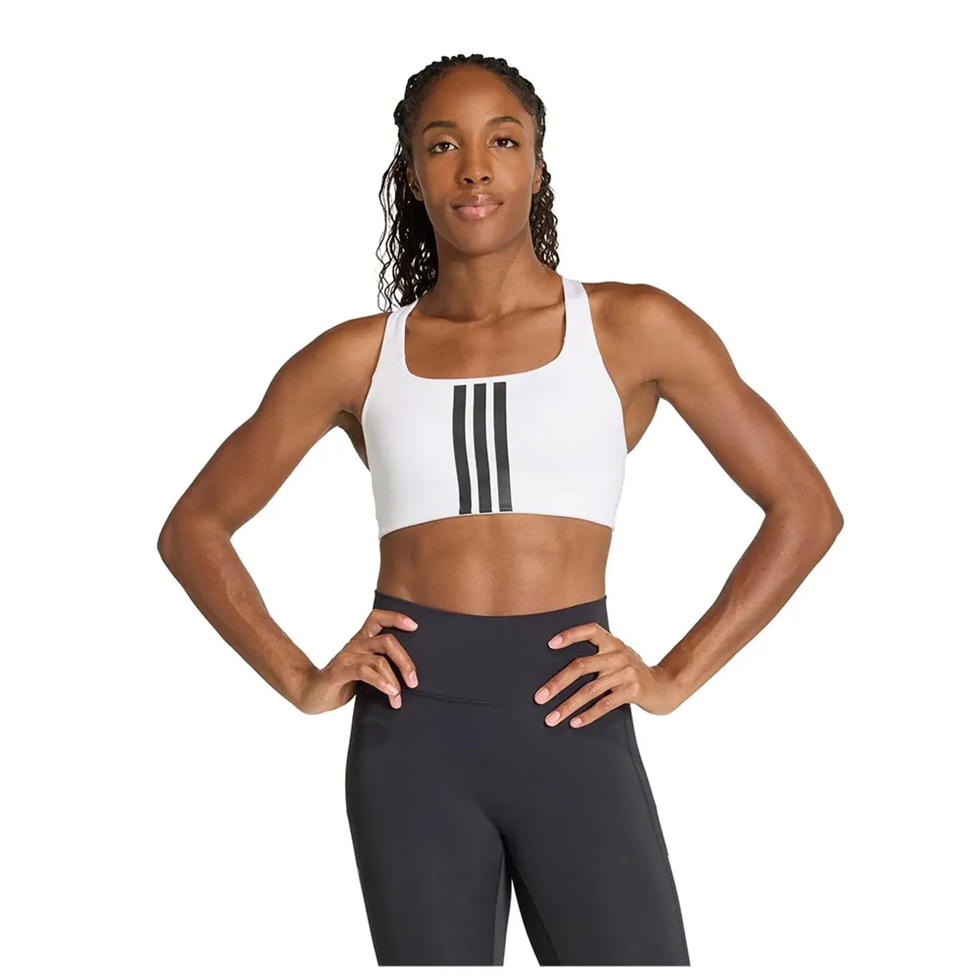 Adidas Optime Workout 3 Stripes Medium Impact Sports Bra
