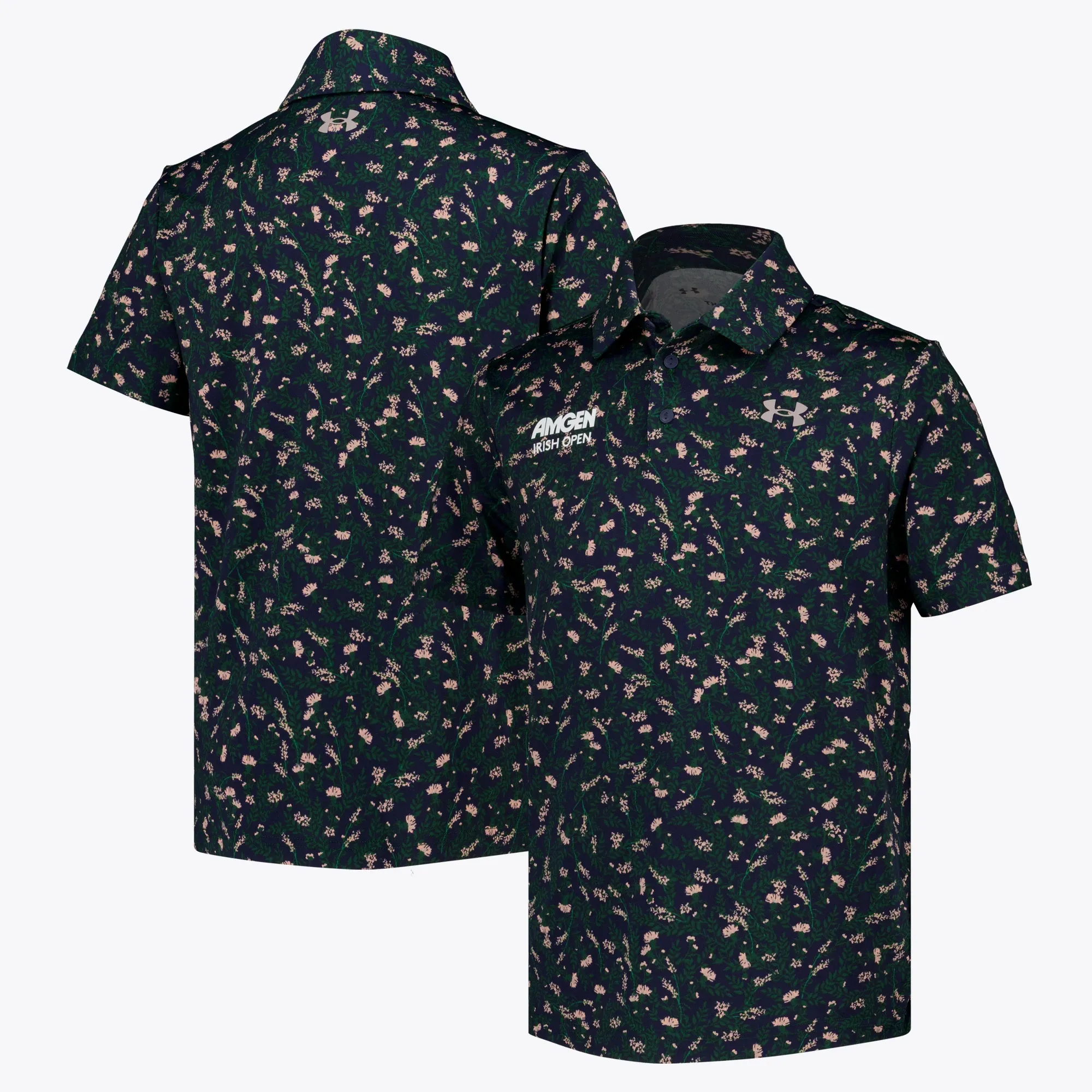 Amgen Irish Open Under Armour Print Polo Shirt - Black - Junior