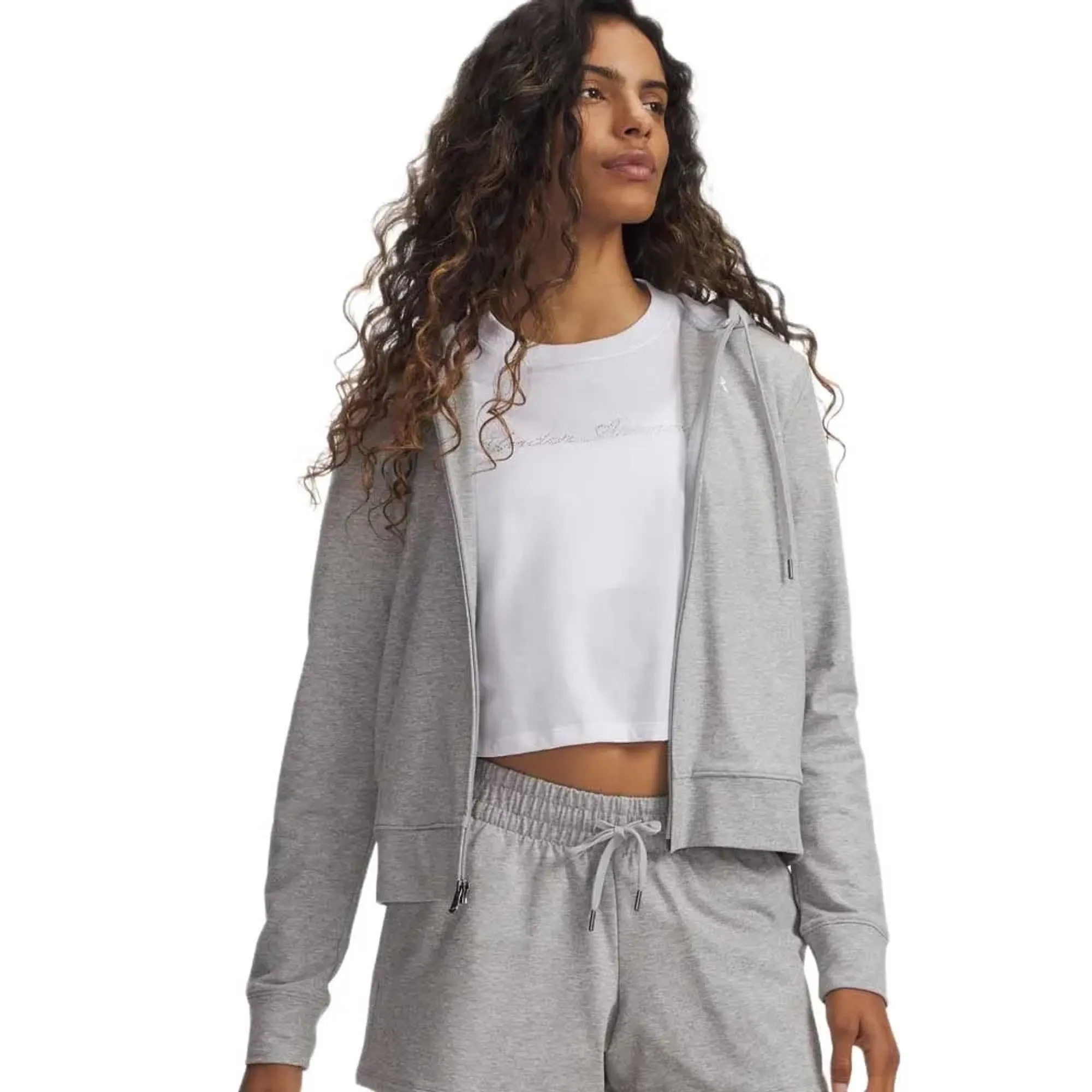 Under Armour  Sport Terry Women's Full Zip Mod Gray Light Heather / White L