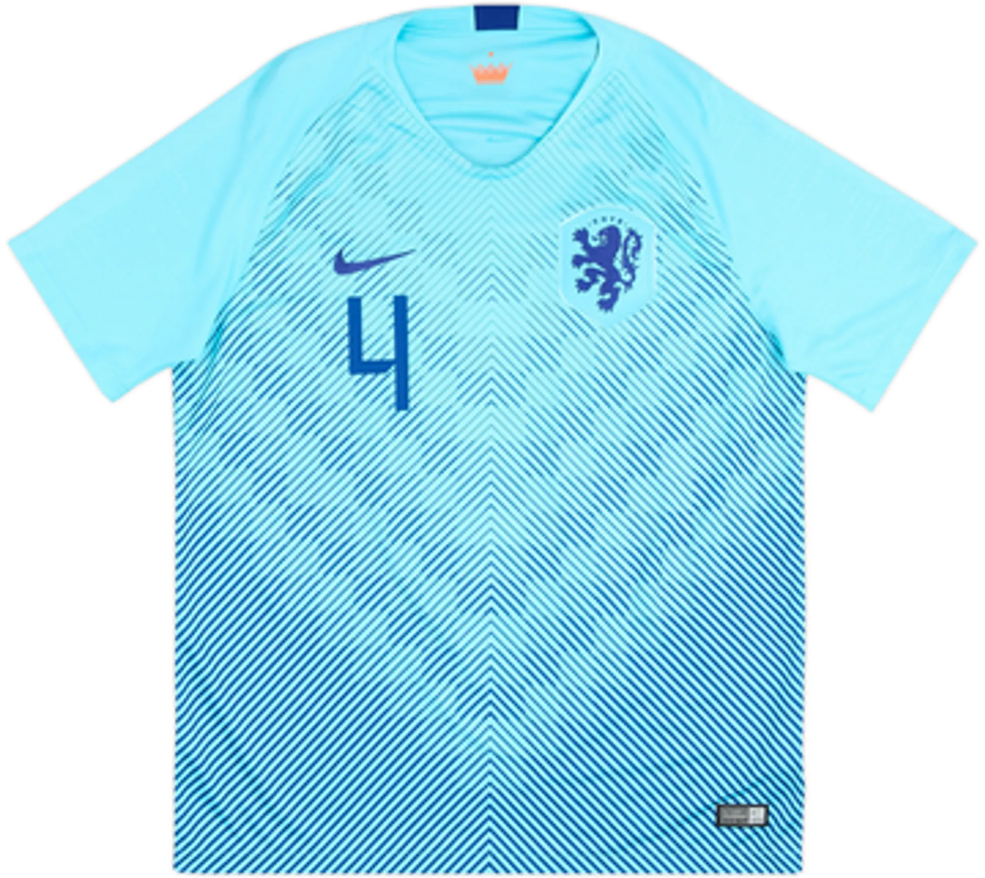 2018-19 Netherlands Away Shirt Virgil #4 - 10/10 - (L)