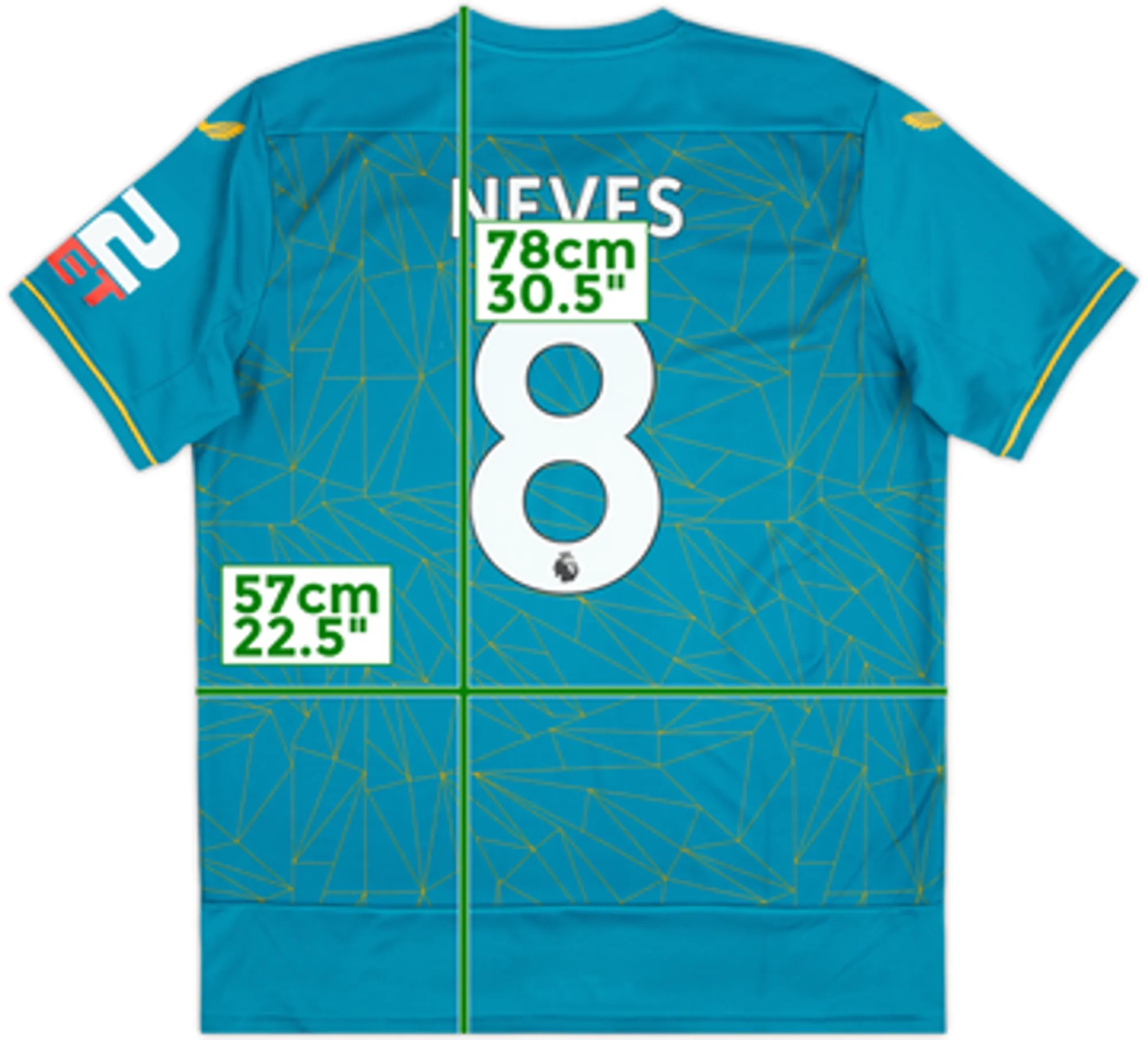 2022-23 Wolves Away Shirt Neves #8 - 8/10 - (XL)