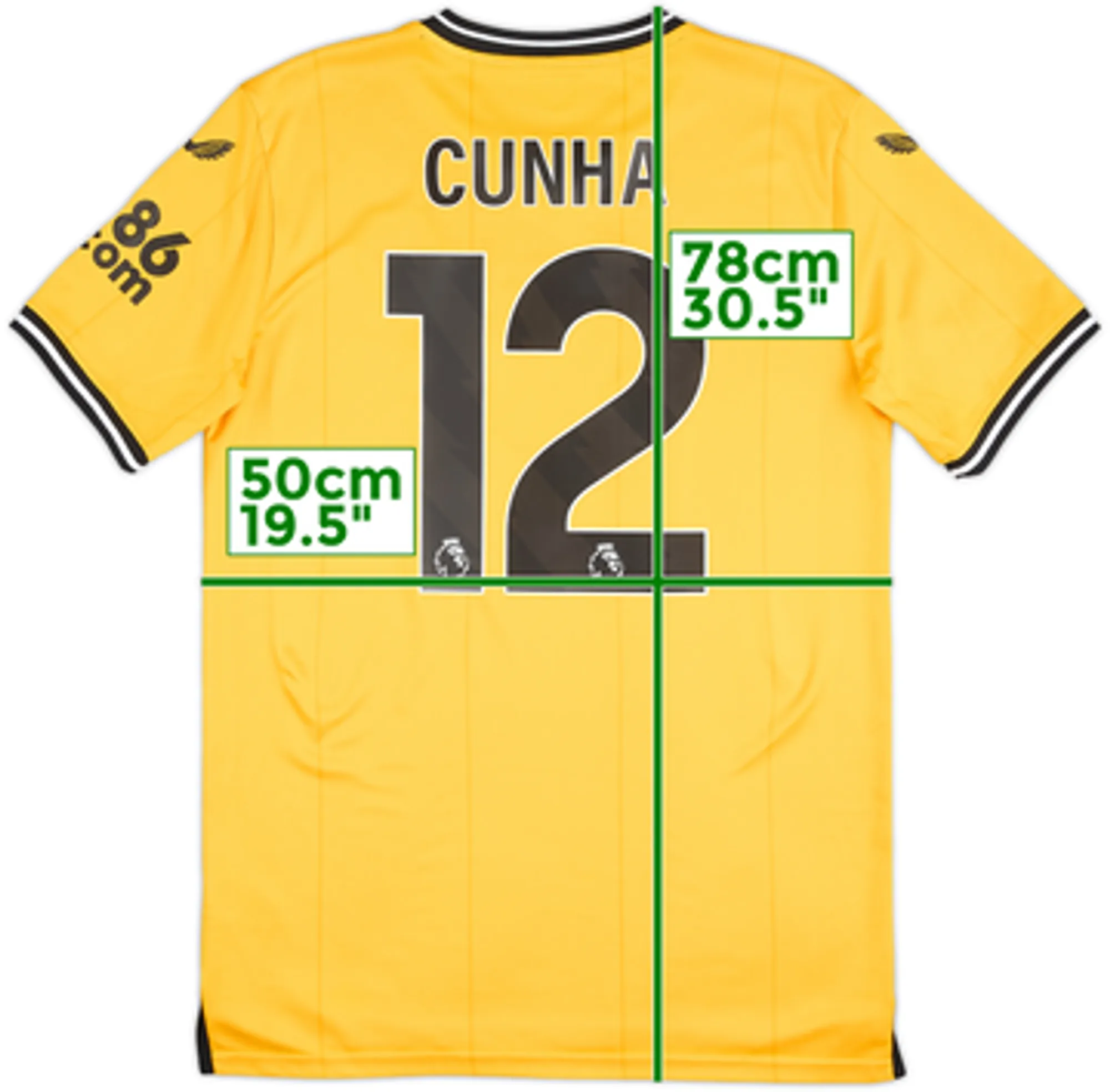 2023-24 Wolves Home Shirt Cunha #12 - 9/10 - (M)