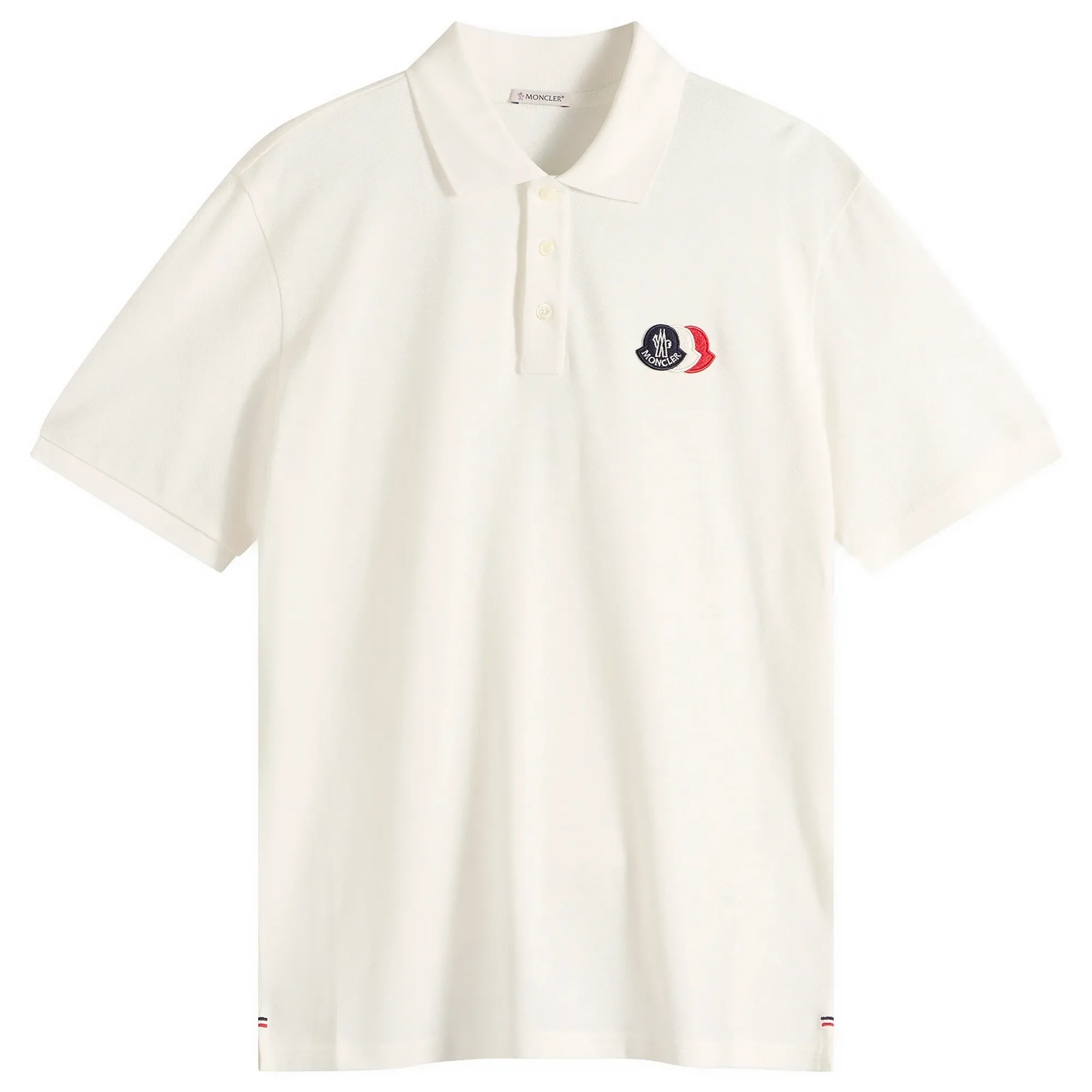 Moncler Men's Cotton Pique Logo Polo White
