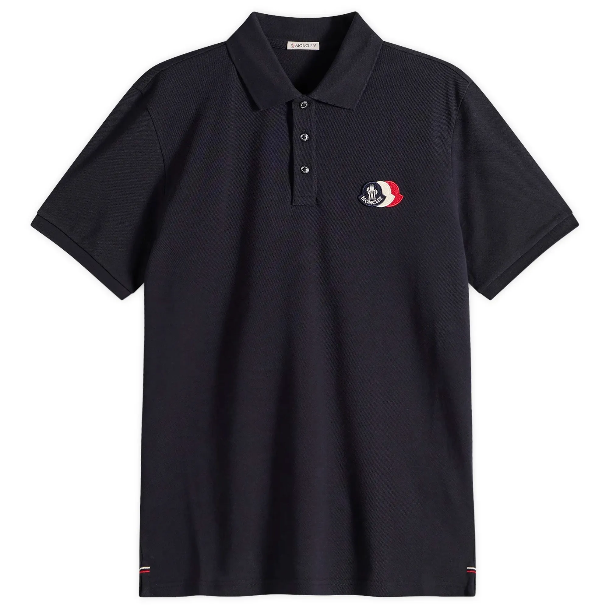 Moncler Men's Cotton Pique Logo Polo Navy