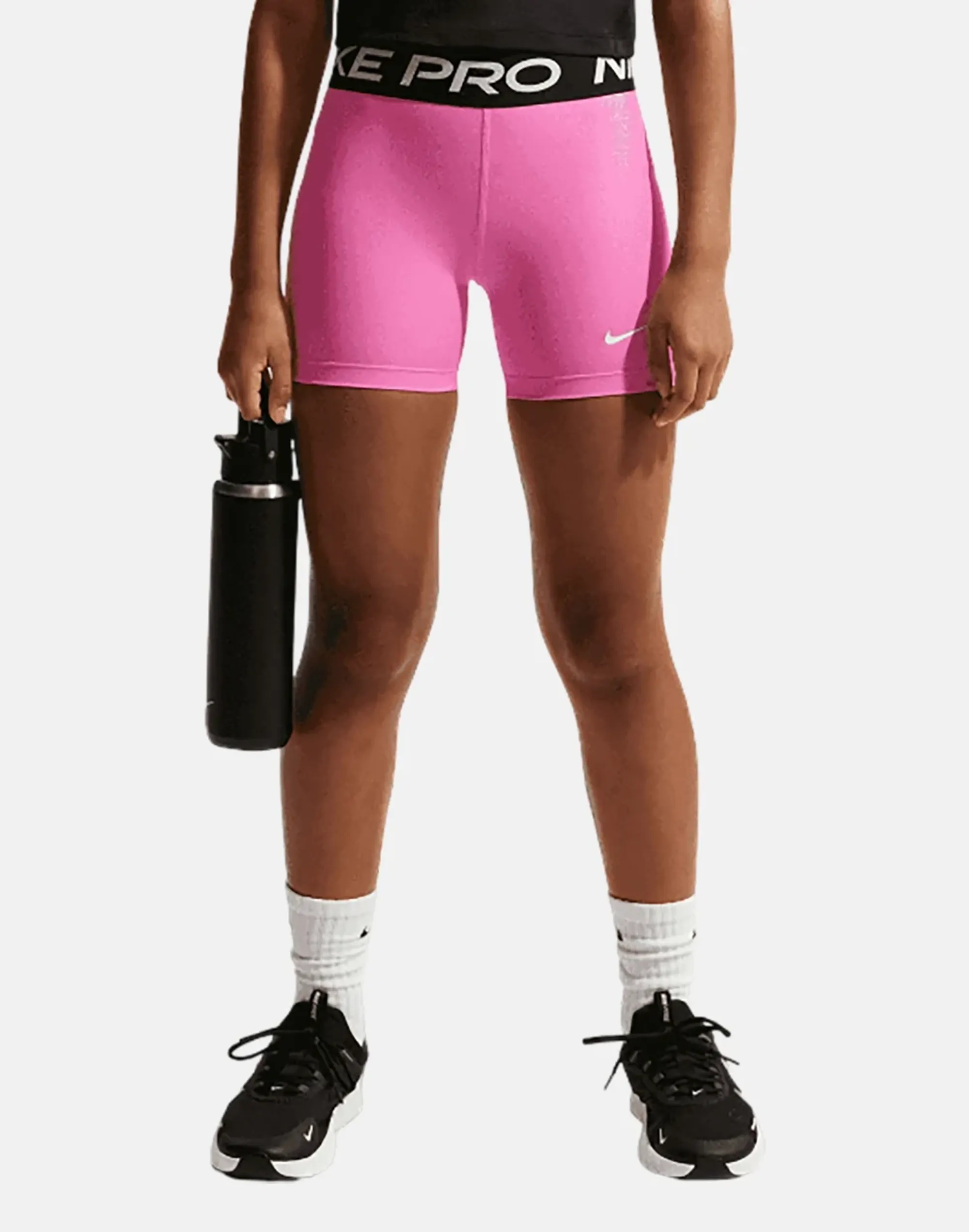 Nike Older Kids Pro 3in Shorts in Pink/White 