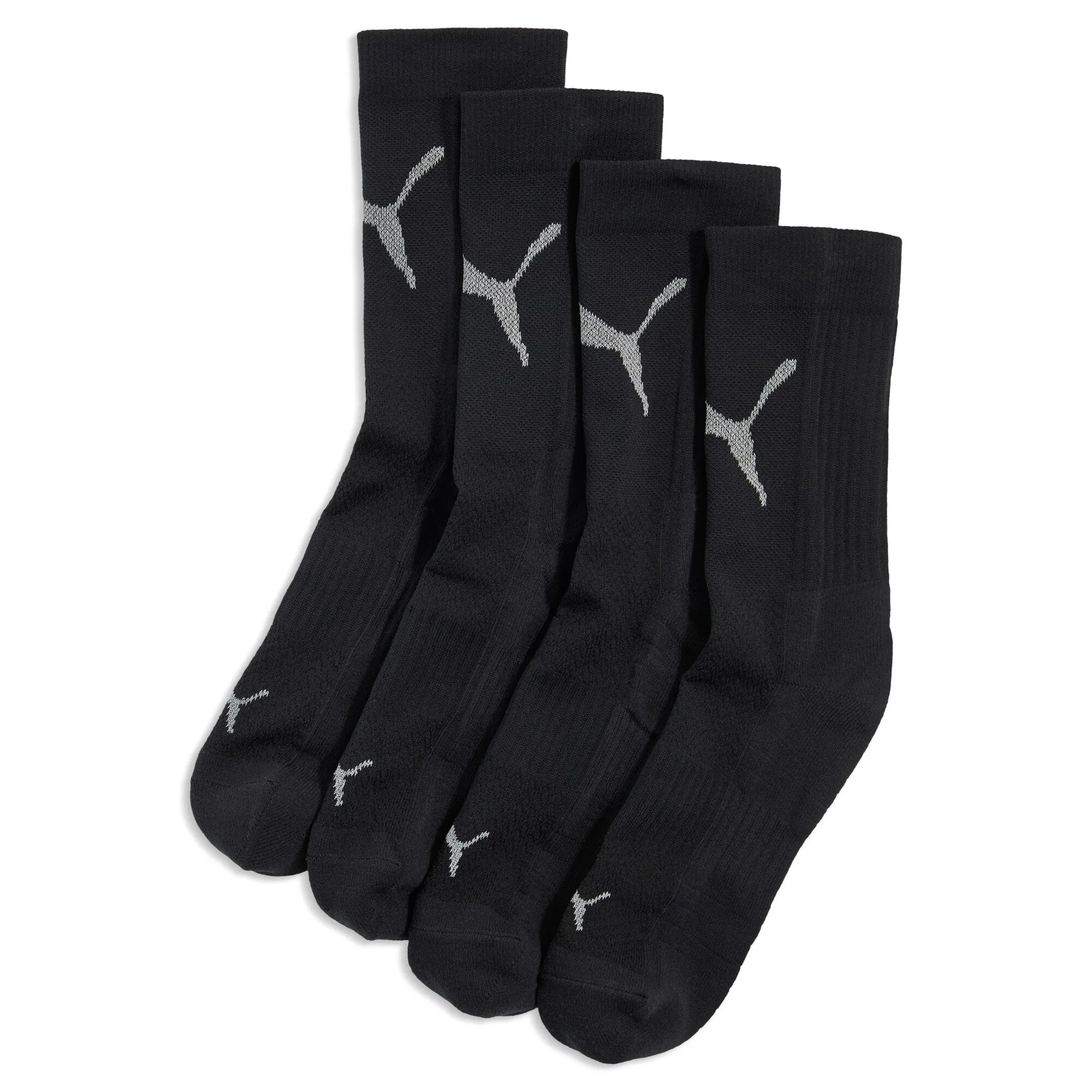 PUMA Running Crew Socks (2-Pack) Unisex in Black | Size 2.5-5