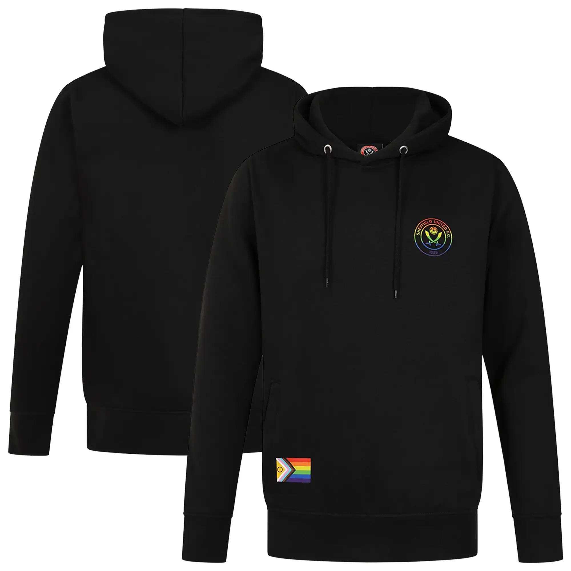 Sheffield United Rainbow Print Hoodie - Black - Mens