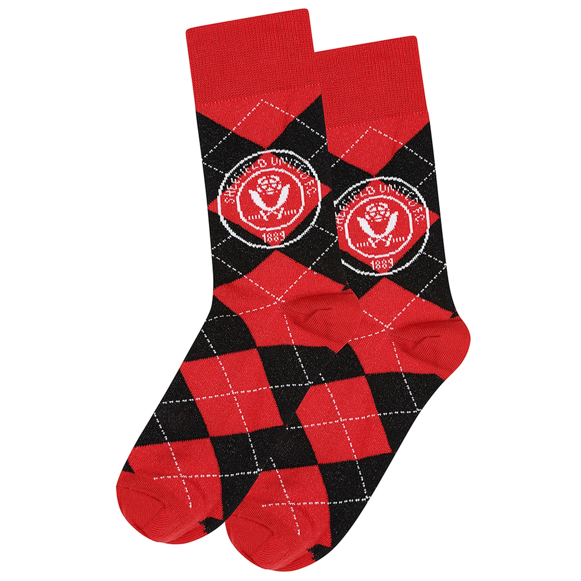 Sheffield United Crest Argyle Sock - Red - Mens