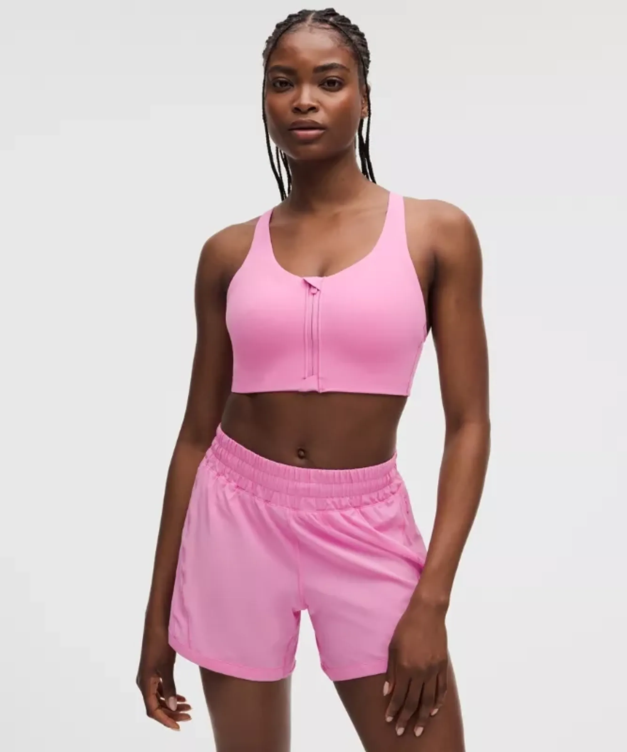lululemon – Women's Energy Zip-Front Sports Bra High-Support, B-G Cups – Color Pink – Size 36C