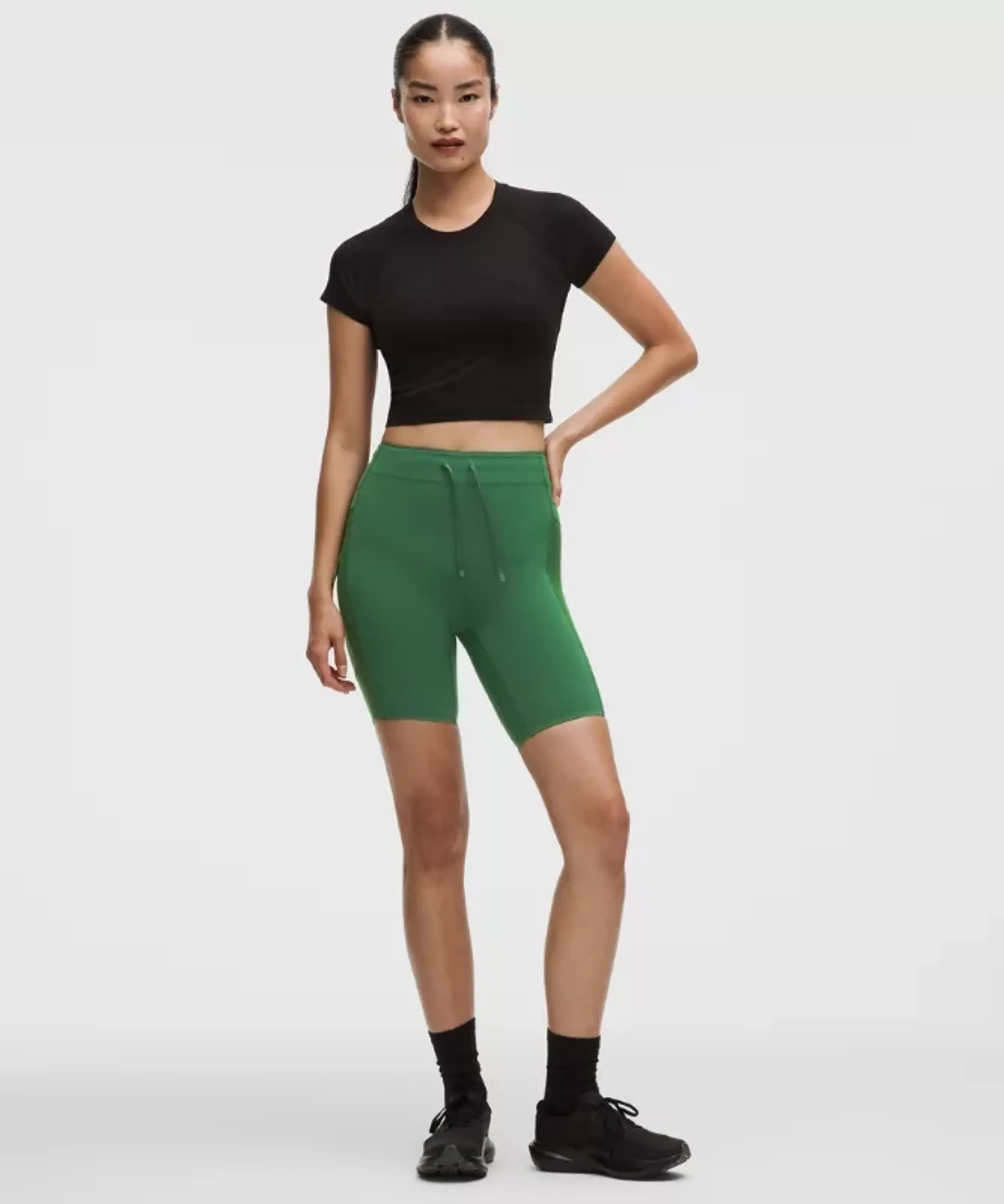lululemon – Women's No Line High-Rise Running Shorts – 8" – Color Green – Size 12