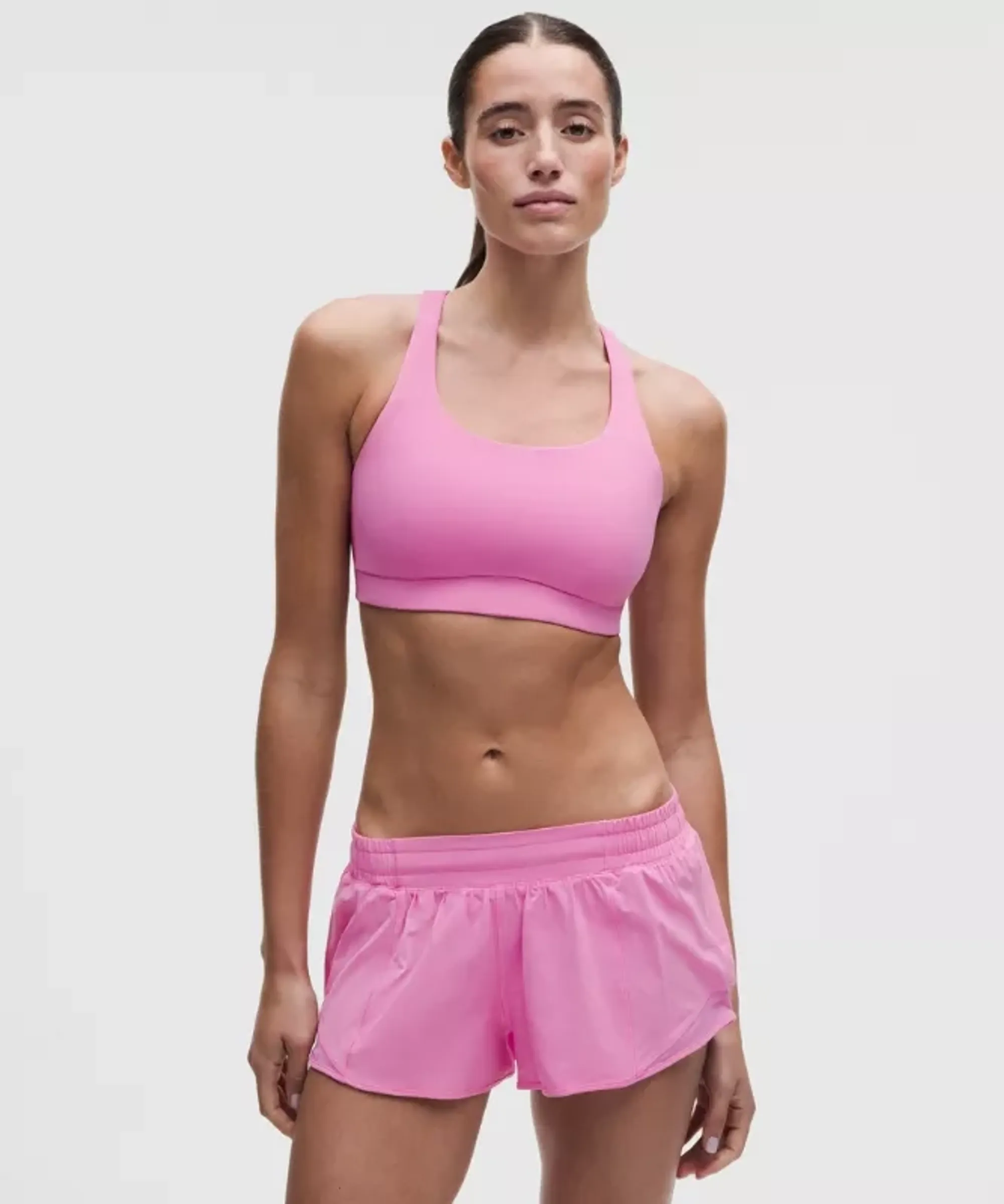 lululemon – Women's Energy Sports Bra Medium Support, B-D Cups Evolve – Color Pink – Size Medium