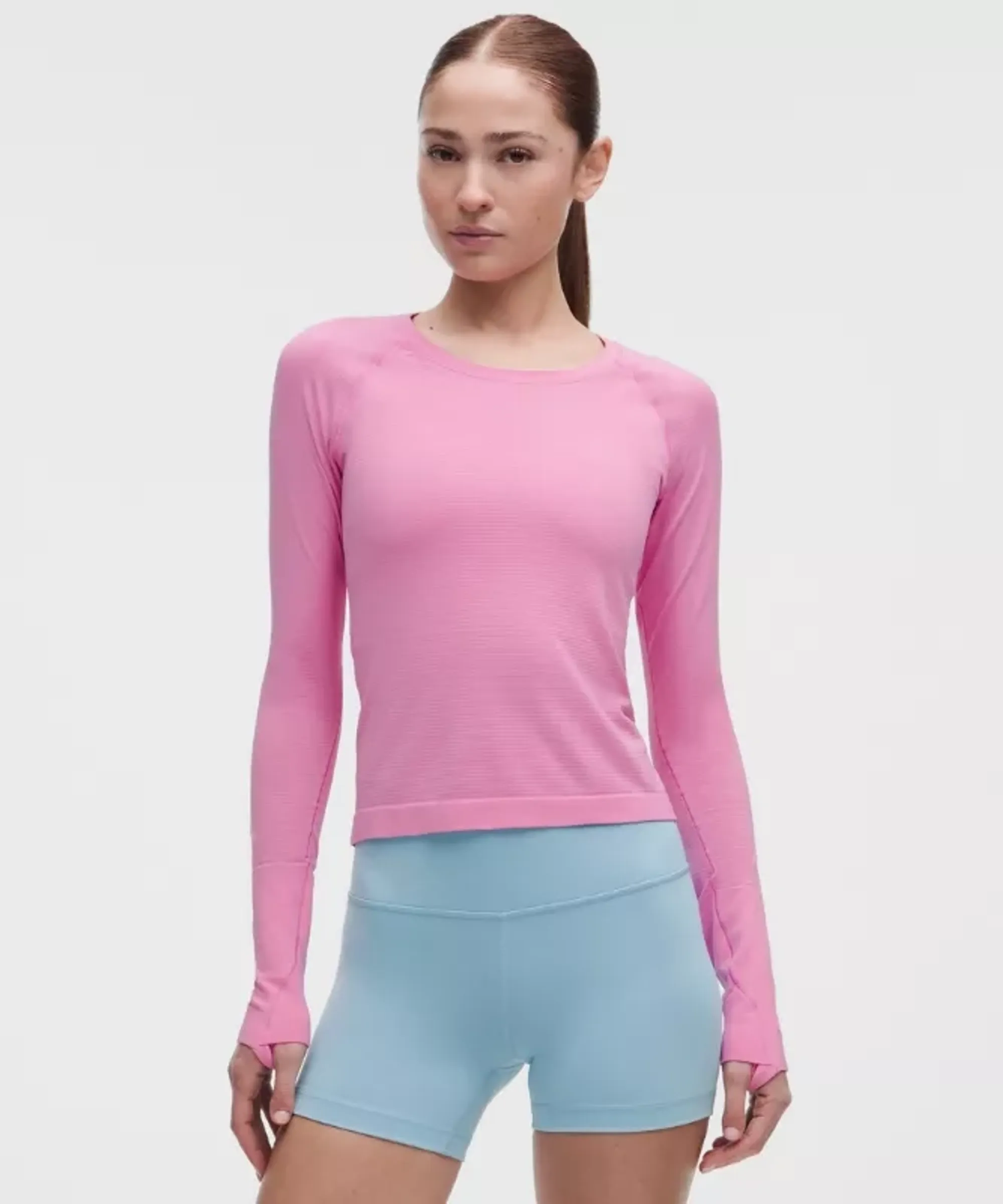 lululemon – Women's Swiftly Tech Long-Sleeve Shirt 2.0 Waist Length – Color Pink – Size 10