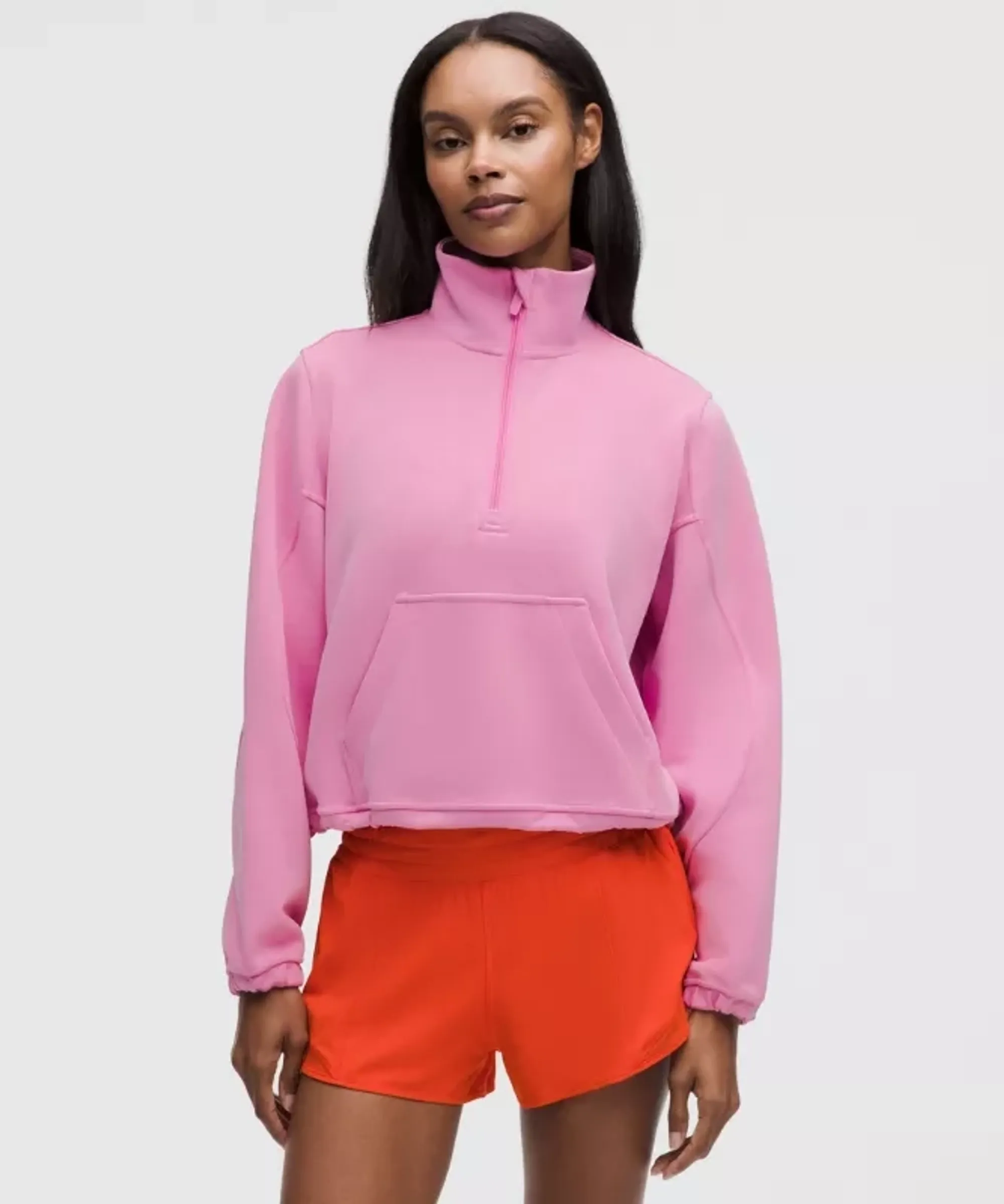 lululemon – Women's Brushed Softstreme Half Zip Sweatshirt – Color Pink – Size 2