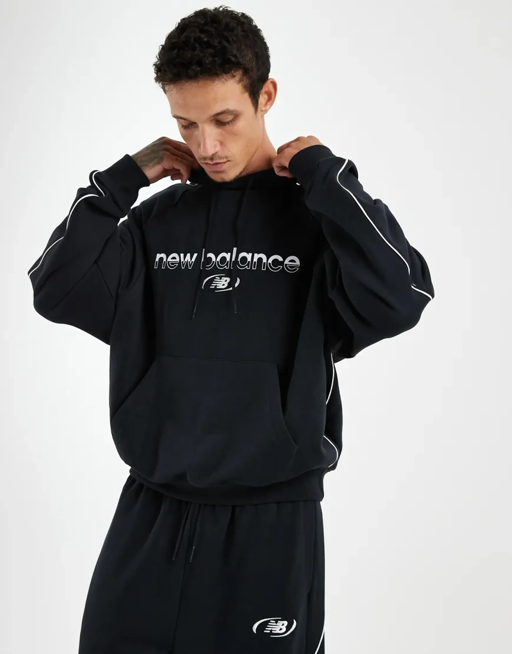 Sweatshirt New Balance Trackside French Terry Hoodie Black S