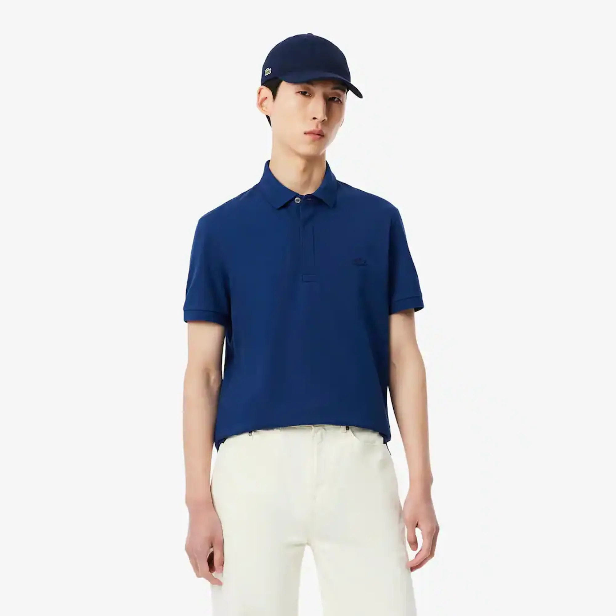 Lacoste Regular Fit Paris Stretch Piqué Polo Shirt - Navy Blue