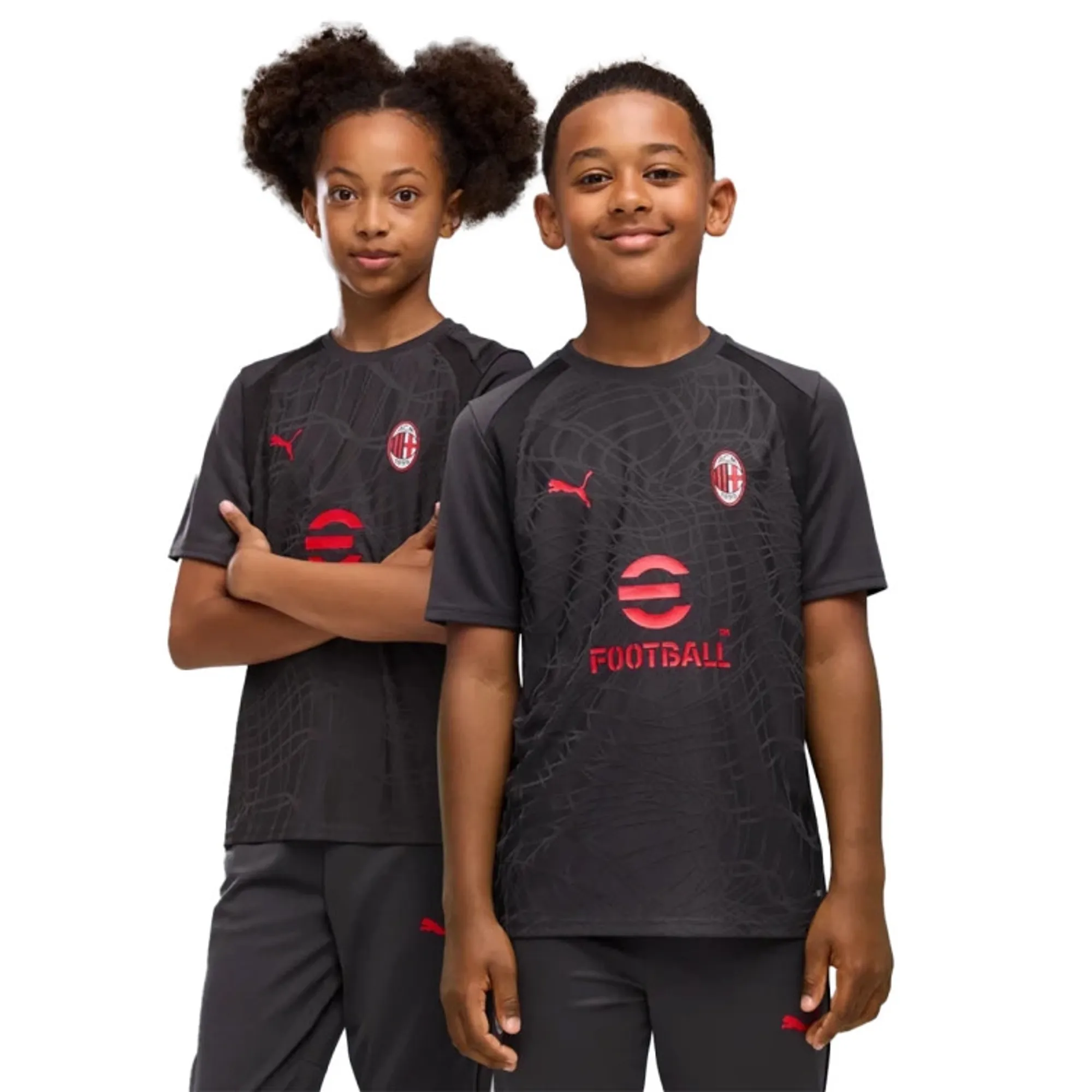 PUMA AC Milan Slim Training Jersey Youth in Gray | Size 7-8 Youth