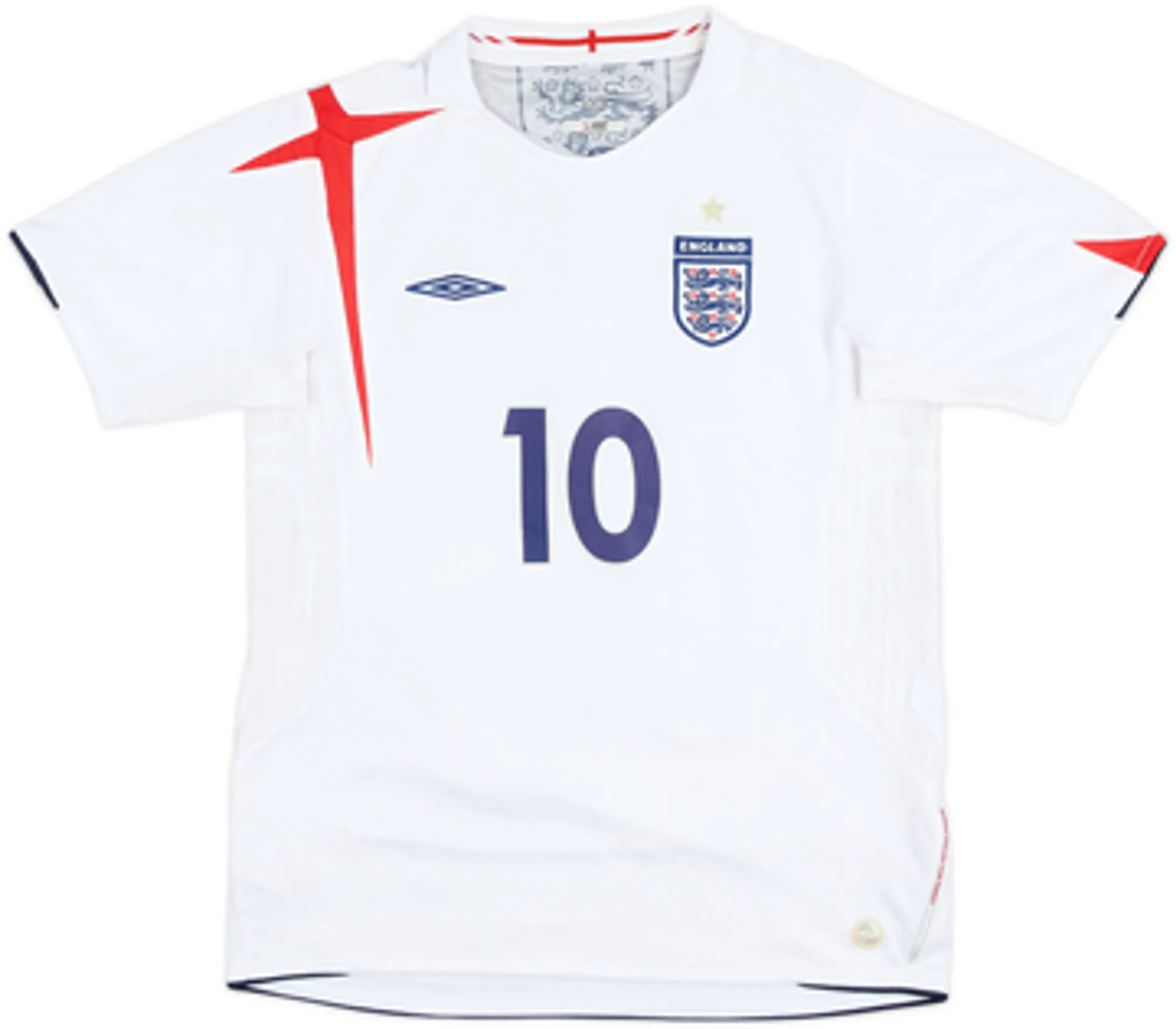 2005-07 England Home Shirt Ben #10 - 6/10 - (L.Boys)