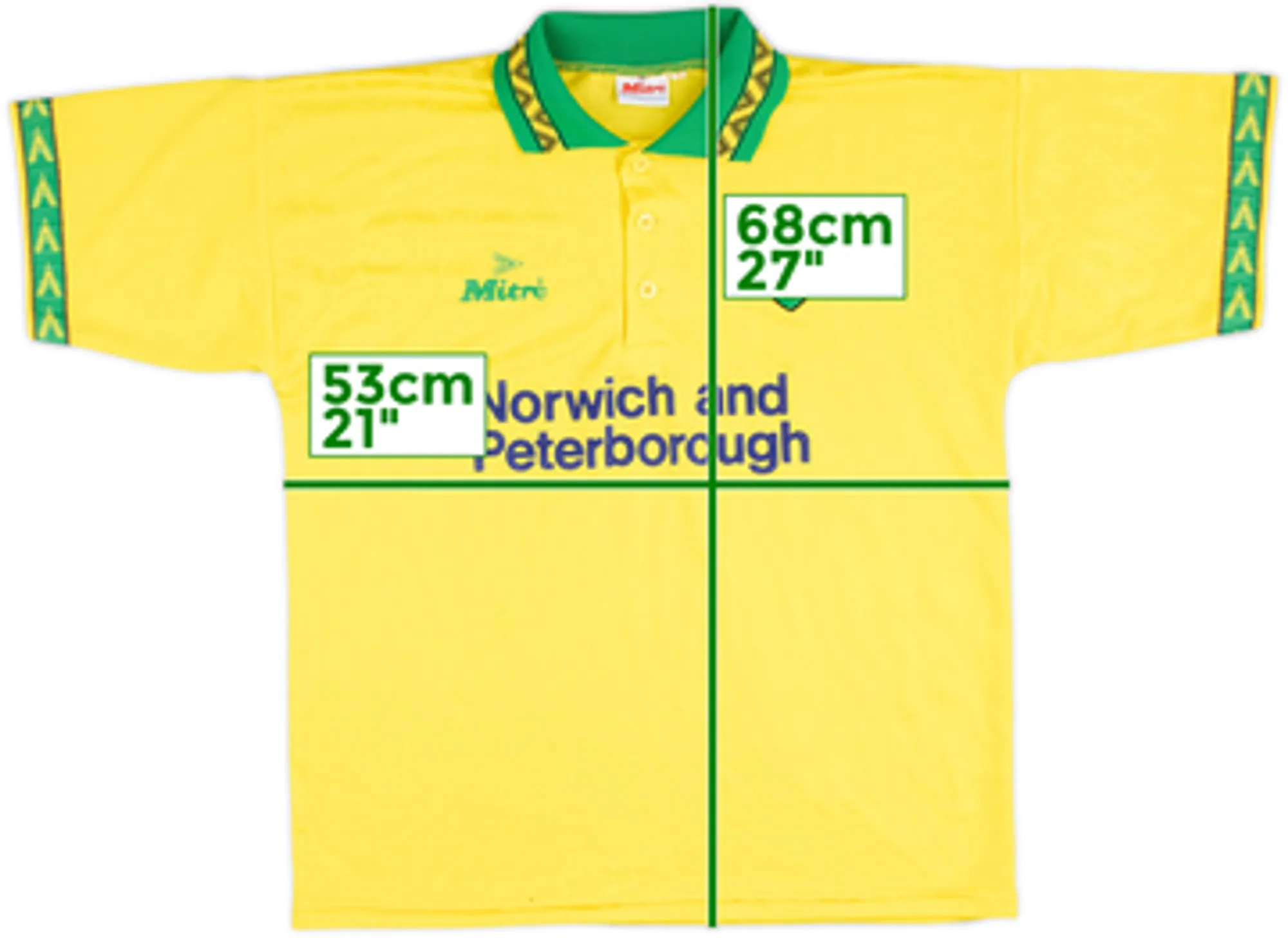 1994-96 Norwich Home Shirt - 7/10 - (M)
