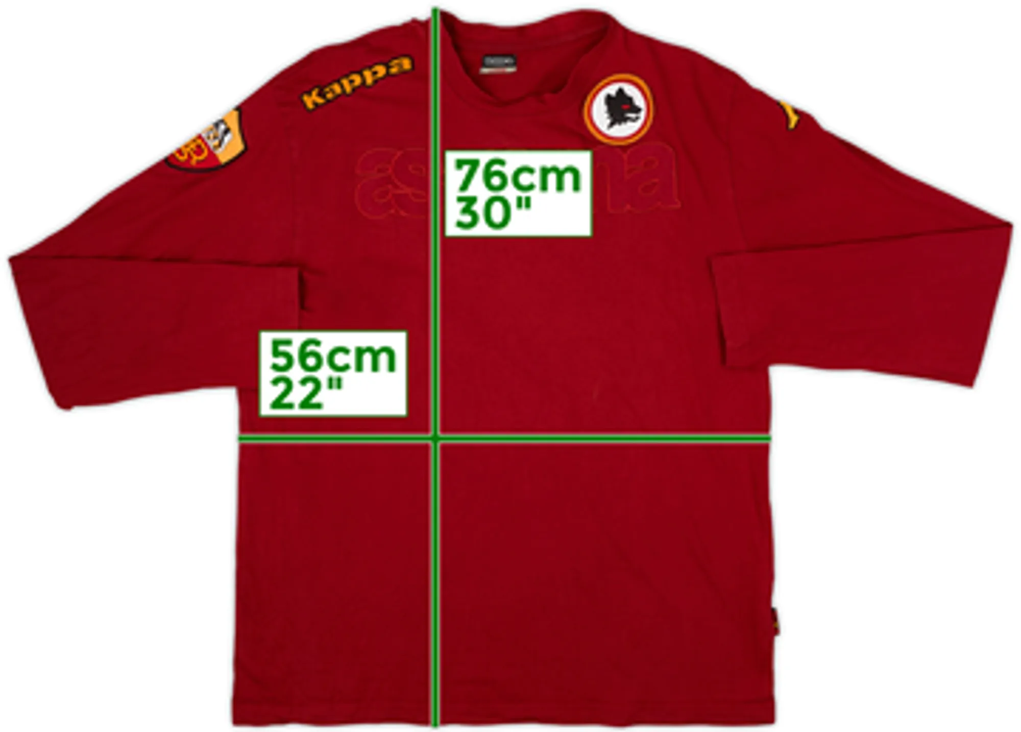 2011-12 Roma Kappa Cotton L/S Tee - 8/10 - (L)