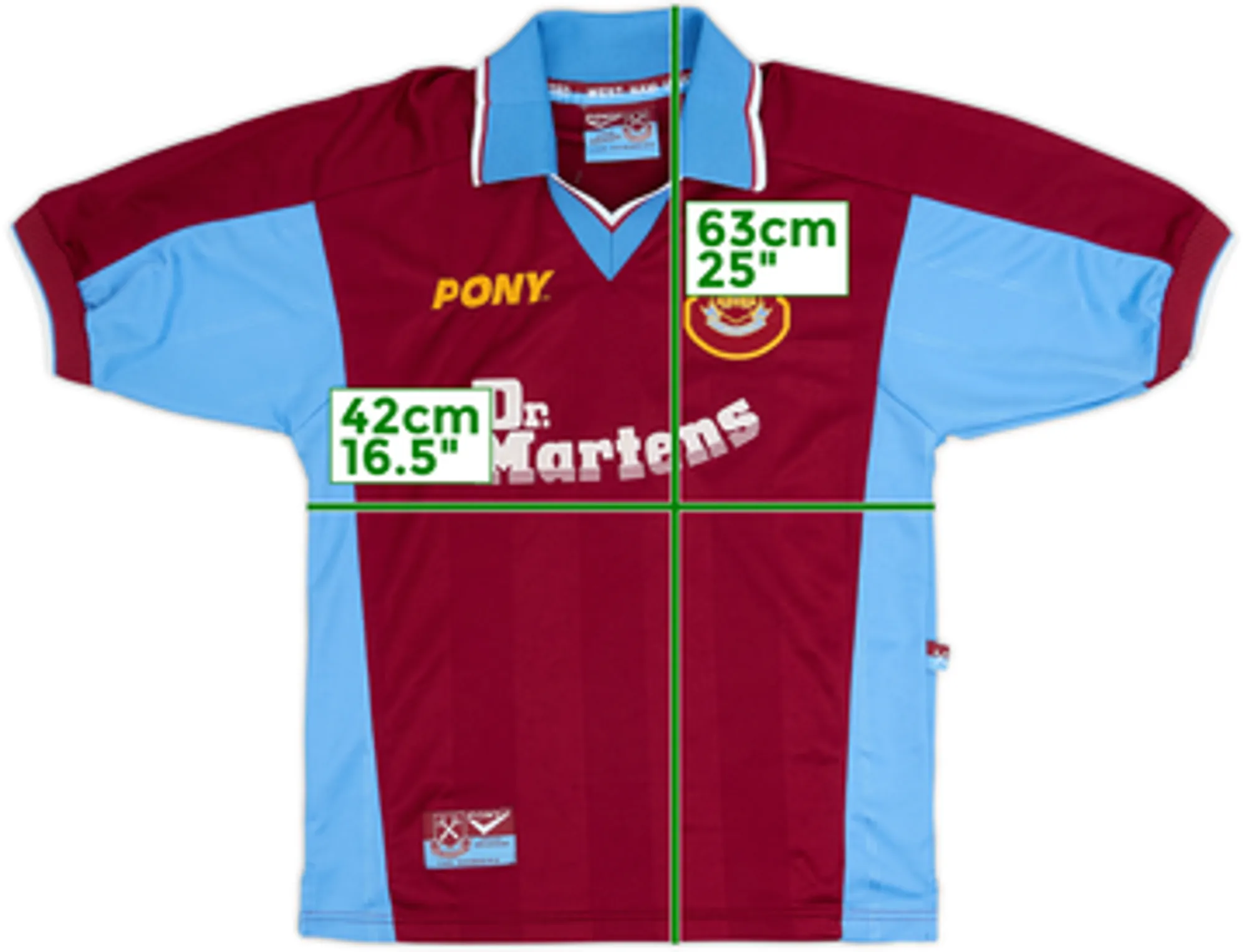 1998-99 West Ham Home Shirt - 8/10 - (L.Boys)