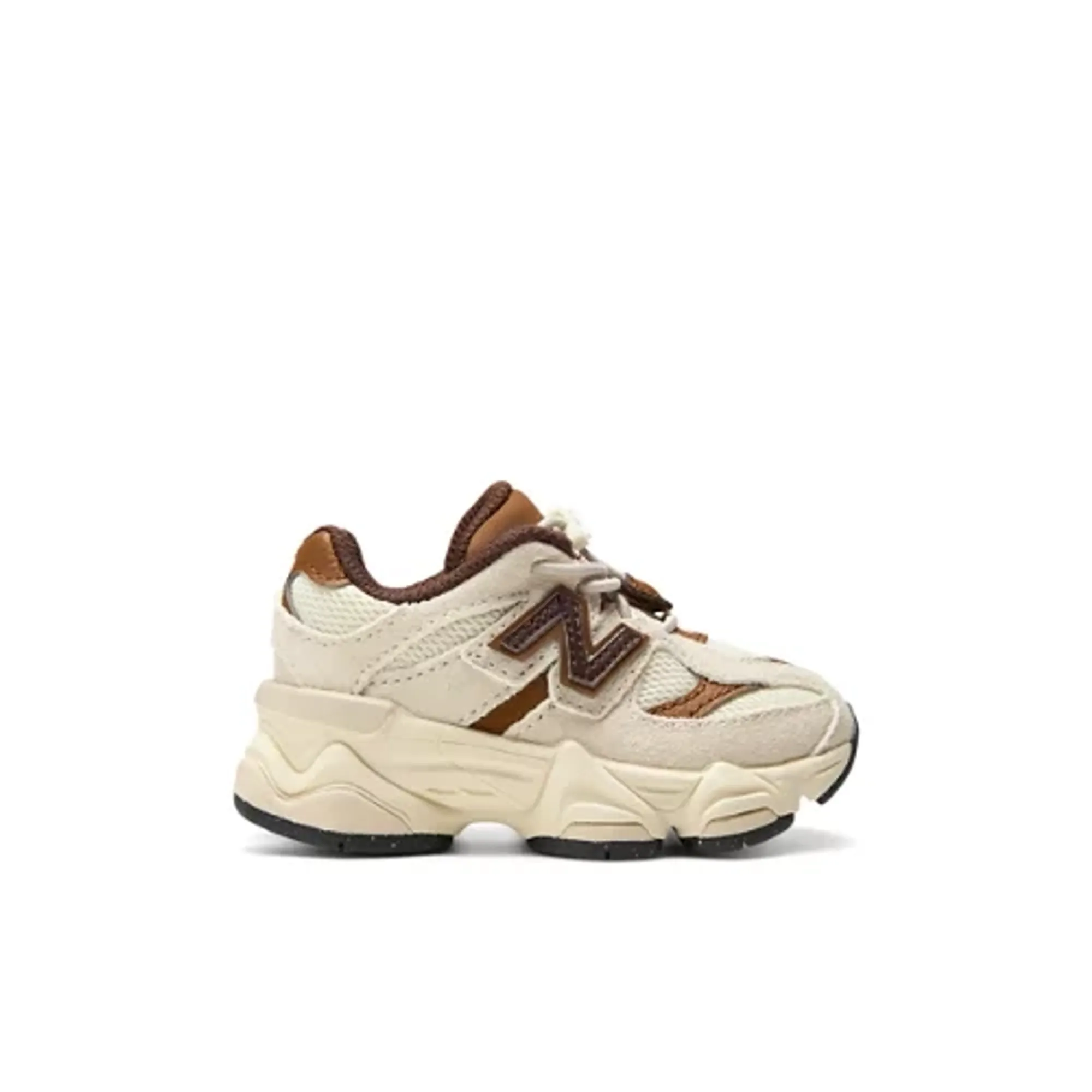 New Balance Infants 9060 Bungee in Brown/Beige Suede/Mesh