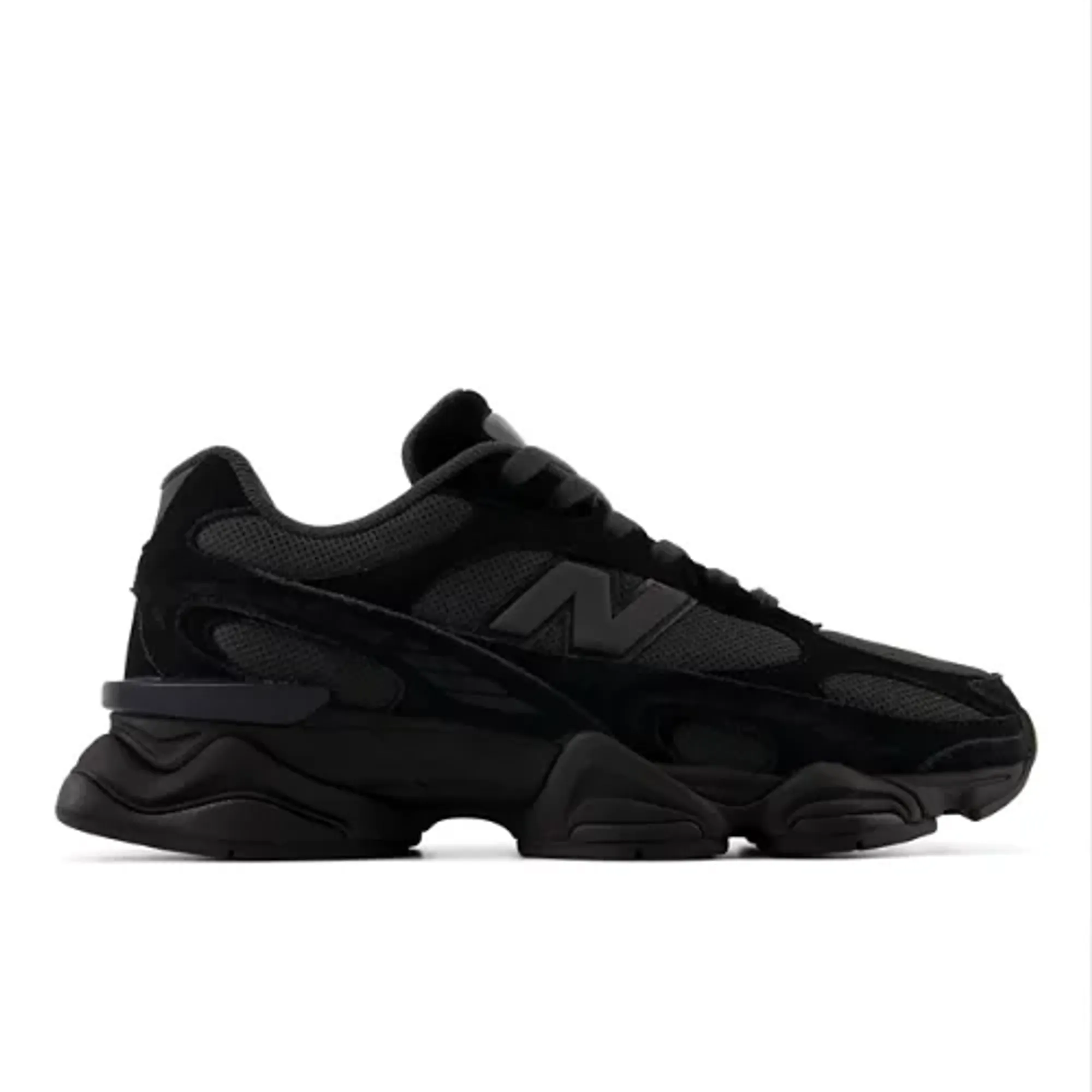 New Balance Unisex 9060R in Black/Grey Suede/Mesh