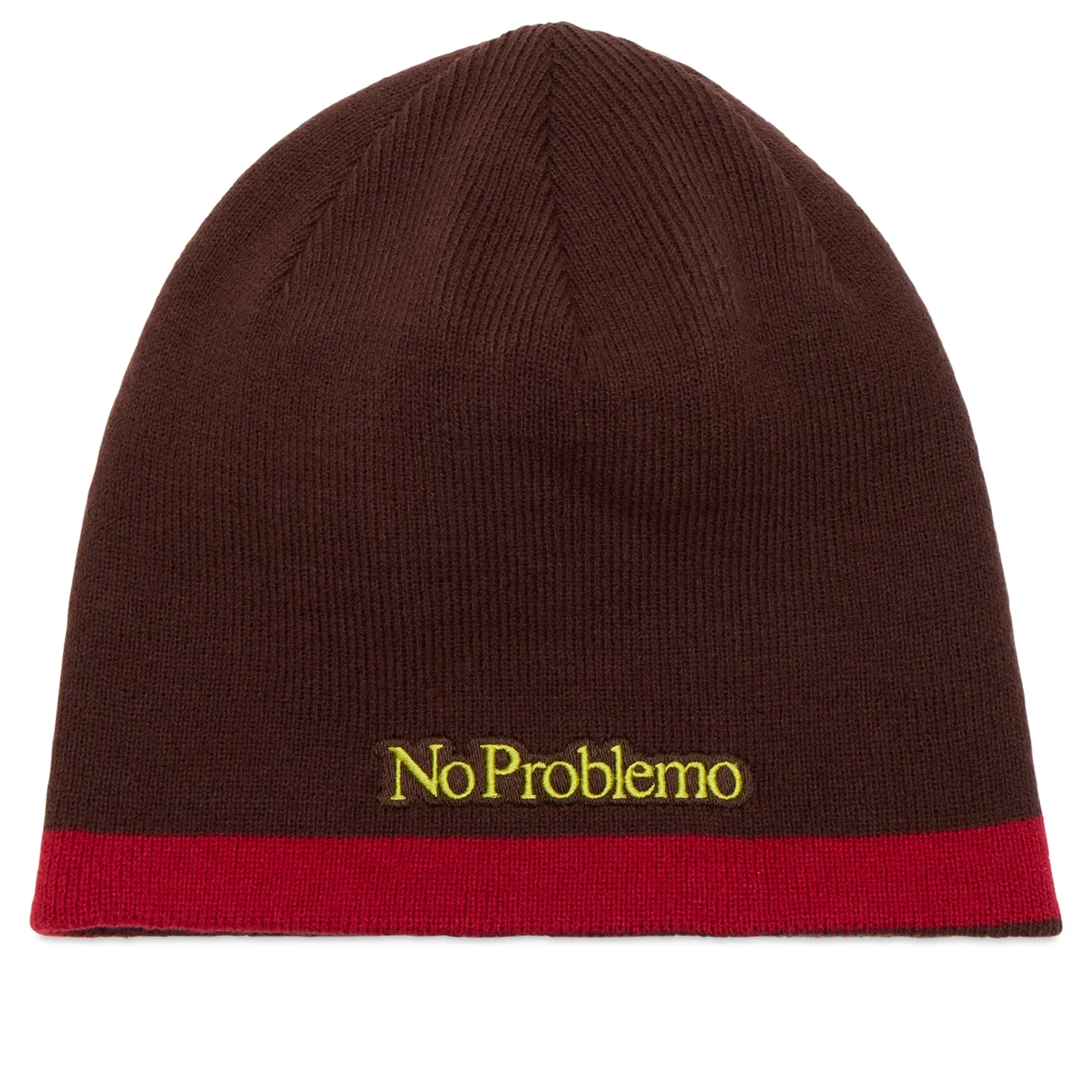 No Problemo Women's NP Stripe Reversible Beanie Brown