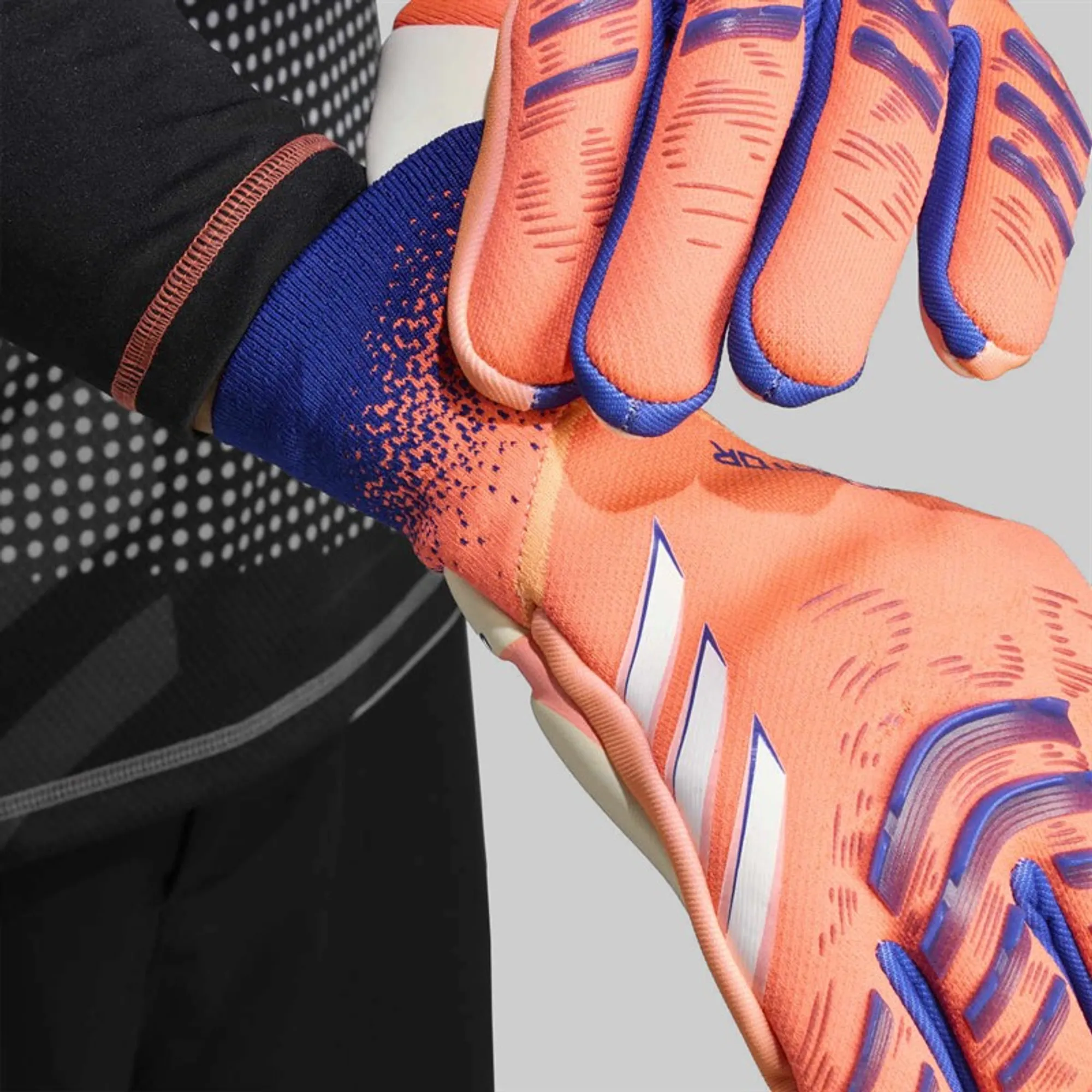 adidas Predator Pro Promo PC FingerSave Goalkeeper Gloves Signal Coral/White/Lucid Blue