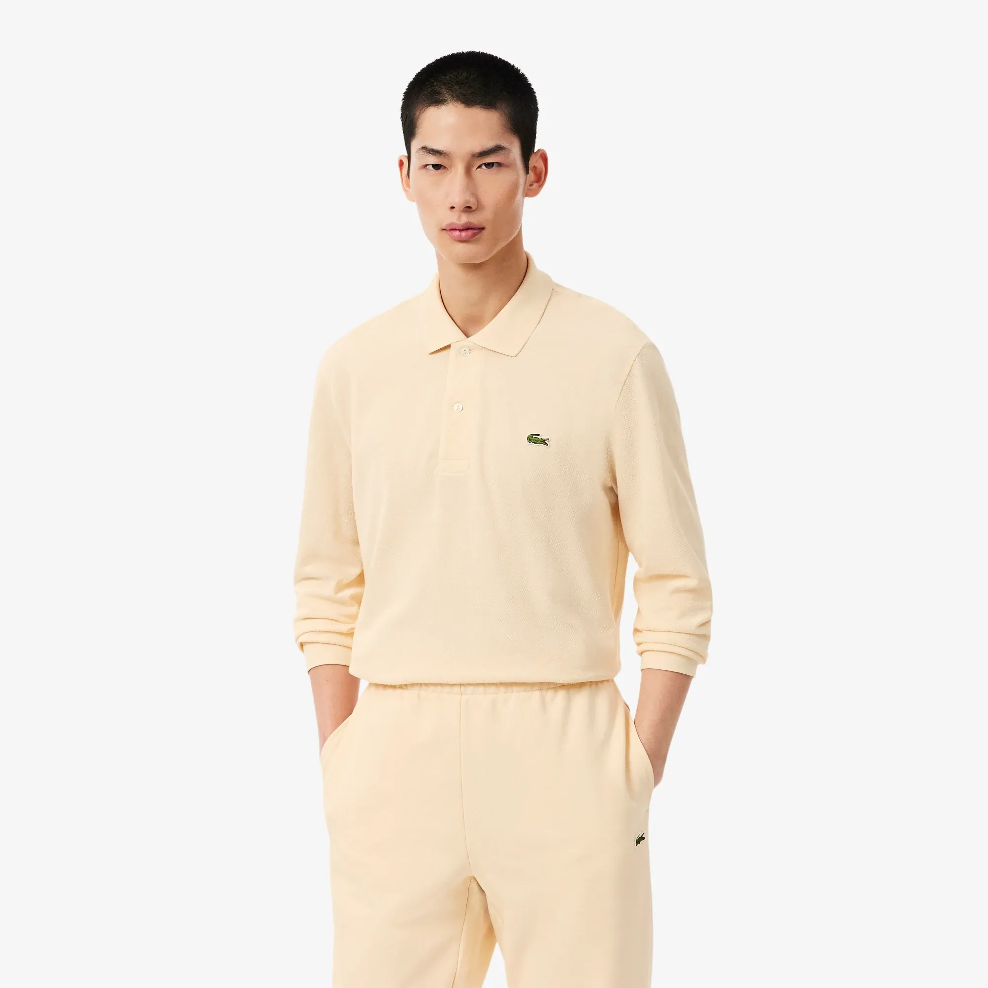 Lacoste Classic Fit Long Sleeved L.12.12 Polo Shirt - Beige