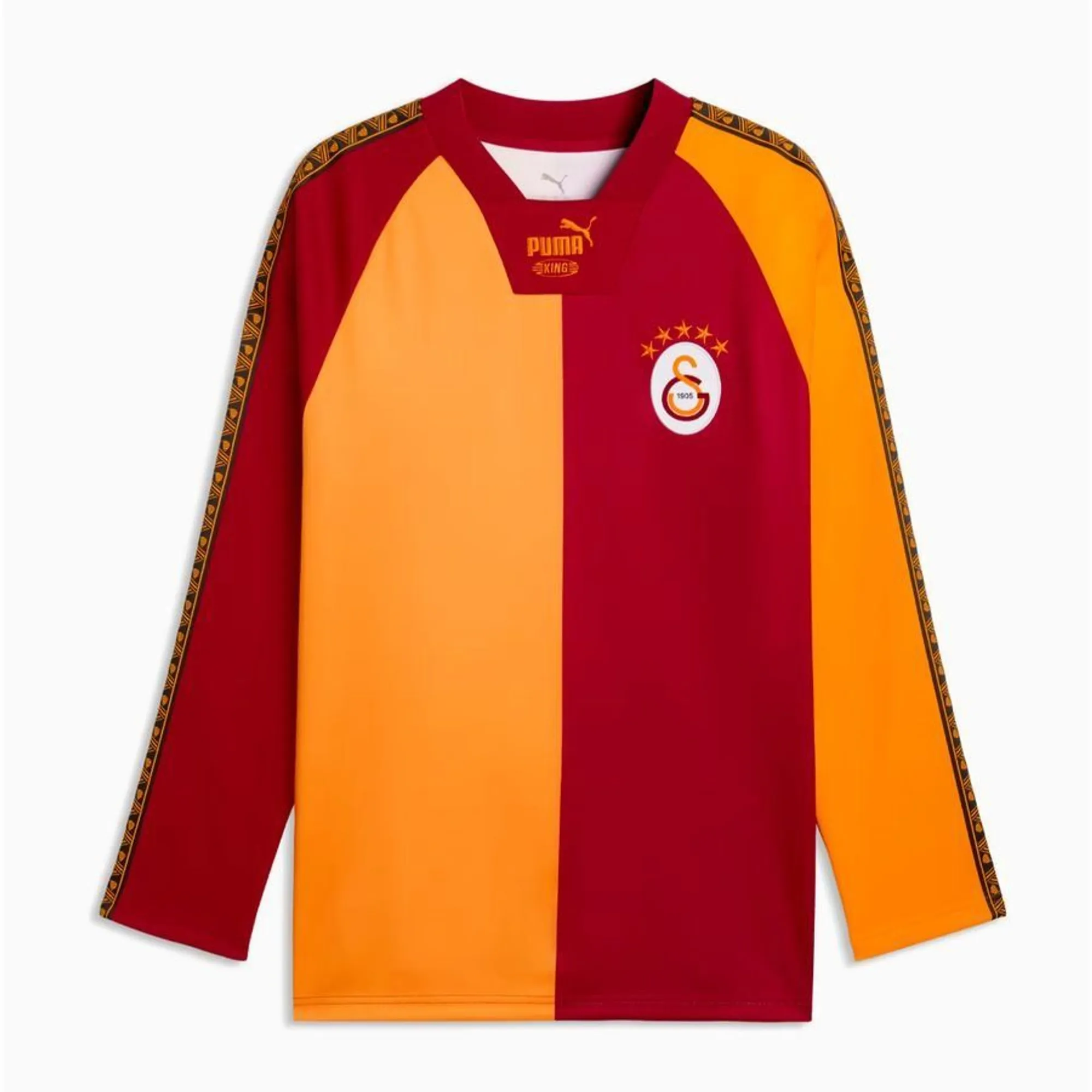 Galatasaray Football Shirt King Retro - Red/Orange Long Sleeves - ['Red', 'Yellow']