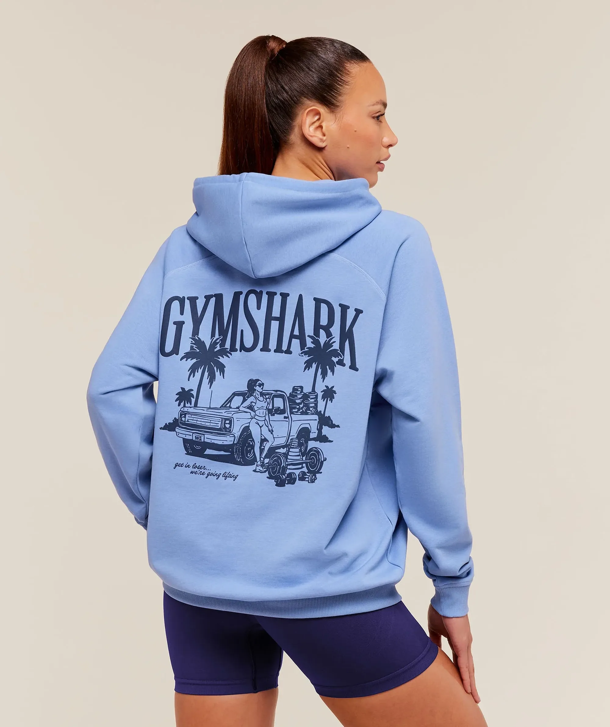 Gymshark Pick Up Truck Graphic Hoodie - Steady Purple