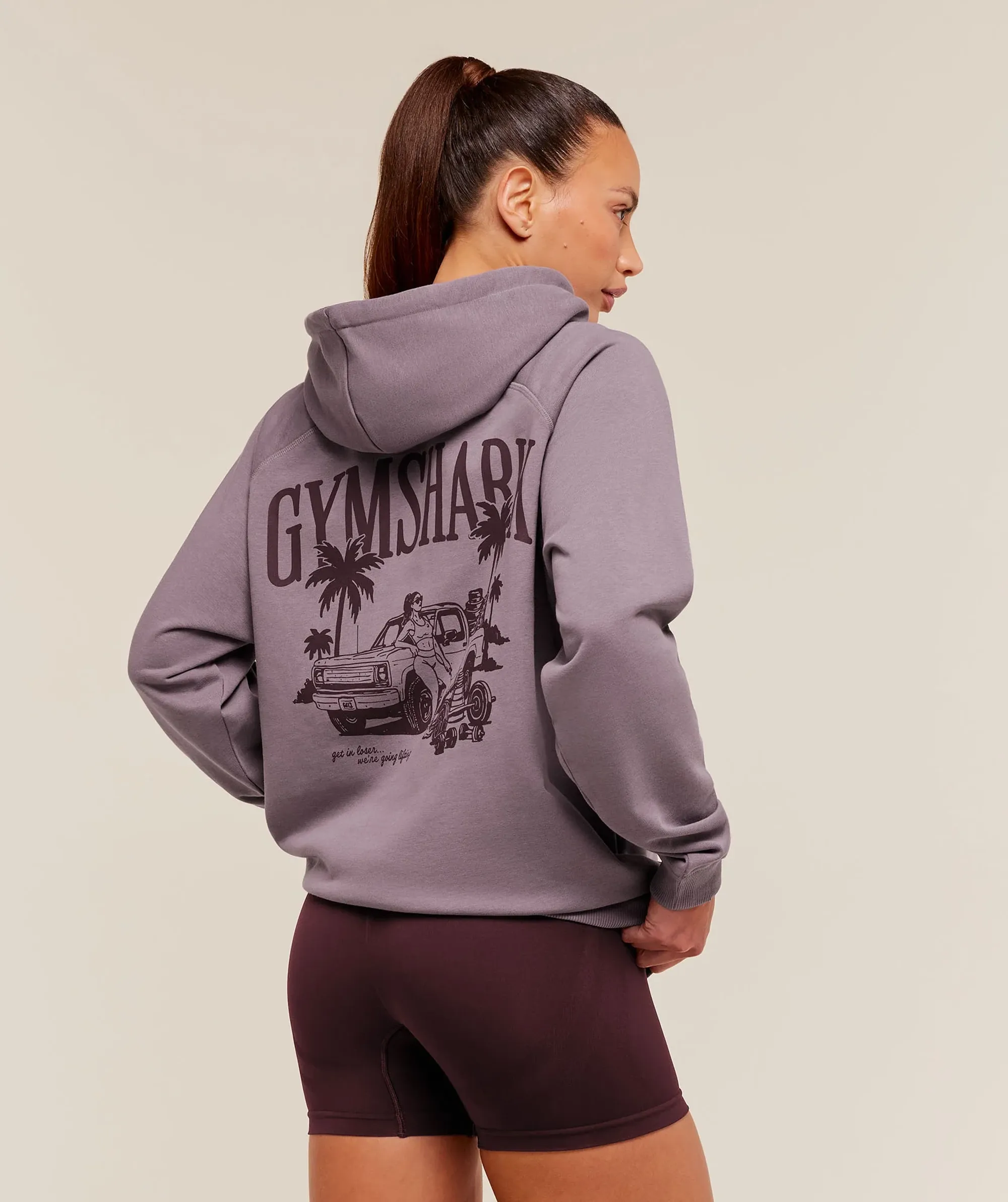 Gymshark Pick Up Truck Graphic Hoodie - Dusk Purple