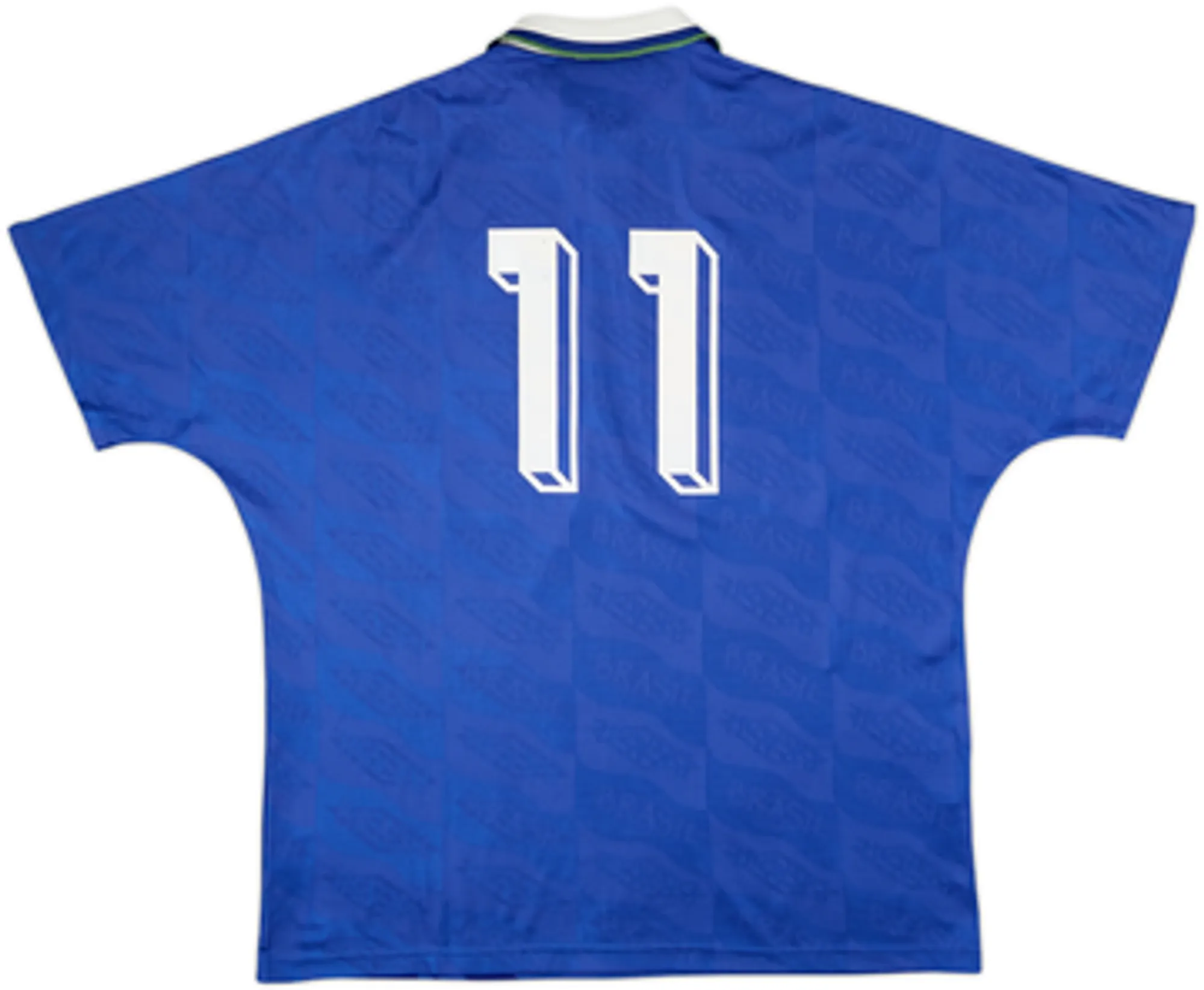 Brazilサッカーシャツ 青 ストライプ 背番号santo andre 1991-93 Brazil Away Shirt #11 - 6/10 - (XXL) | BRAA92975853used