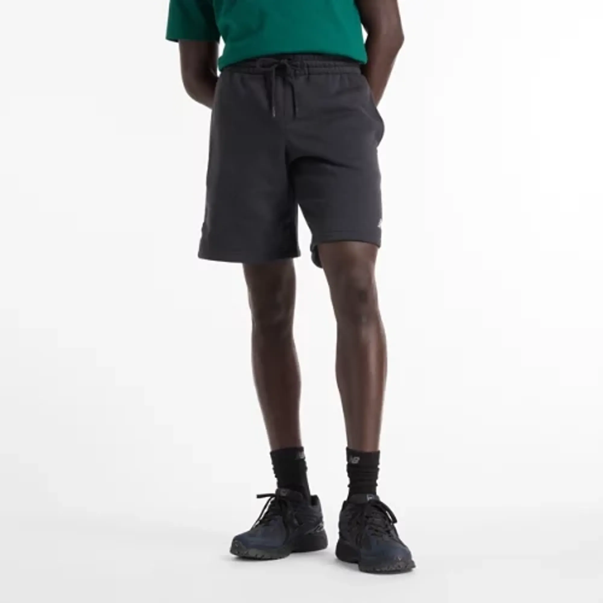 New Balance Men's Sport Fleece Short 9" in Black Cotton Fleece