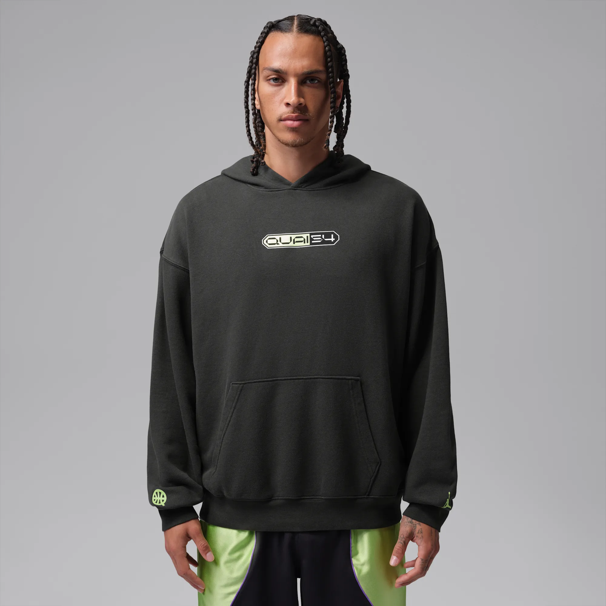 Nike Jordan Quai 54 Men's Oversized Pullover Hoodie - Off-Noir - Fleece