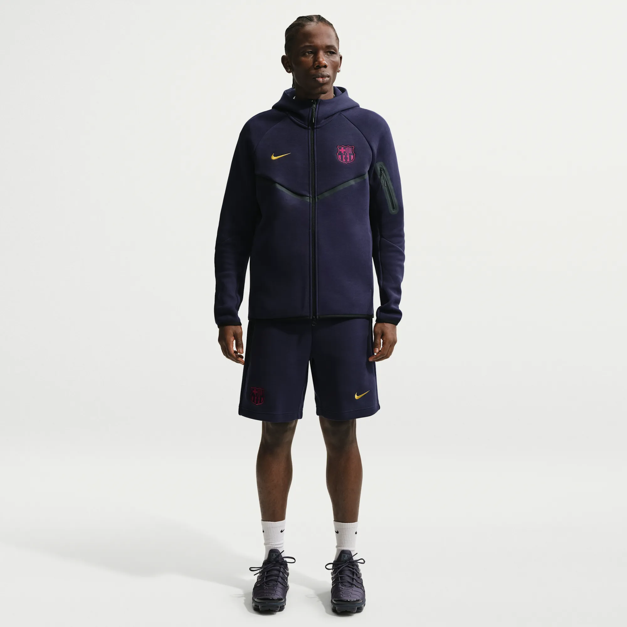 F.C. Barcelona Tech Fleece Men's Nike Football Shorts - Blackened Blue - Fleece