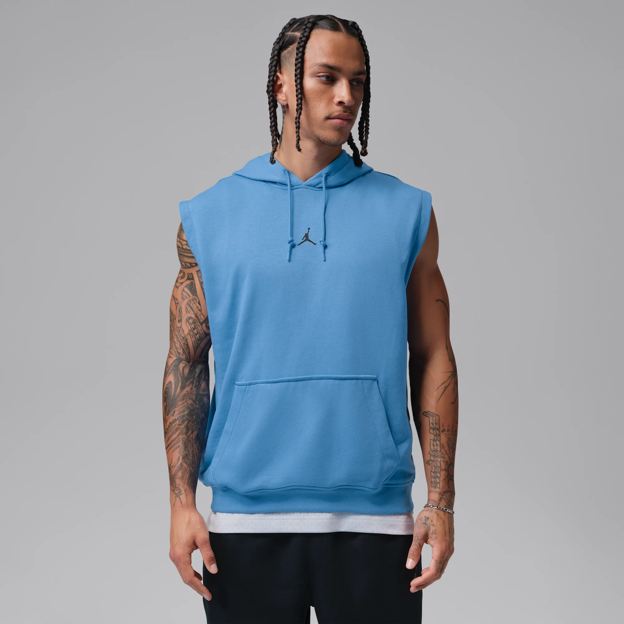 Nike Jordan Sport Crossover Men's Dri-FIT Sleeveless Pullover Hoodie - Blue Beyond - Fleece