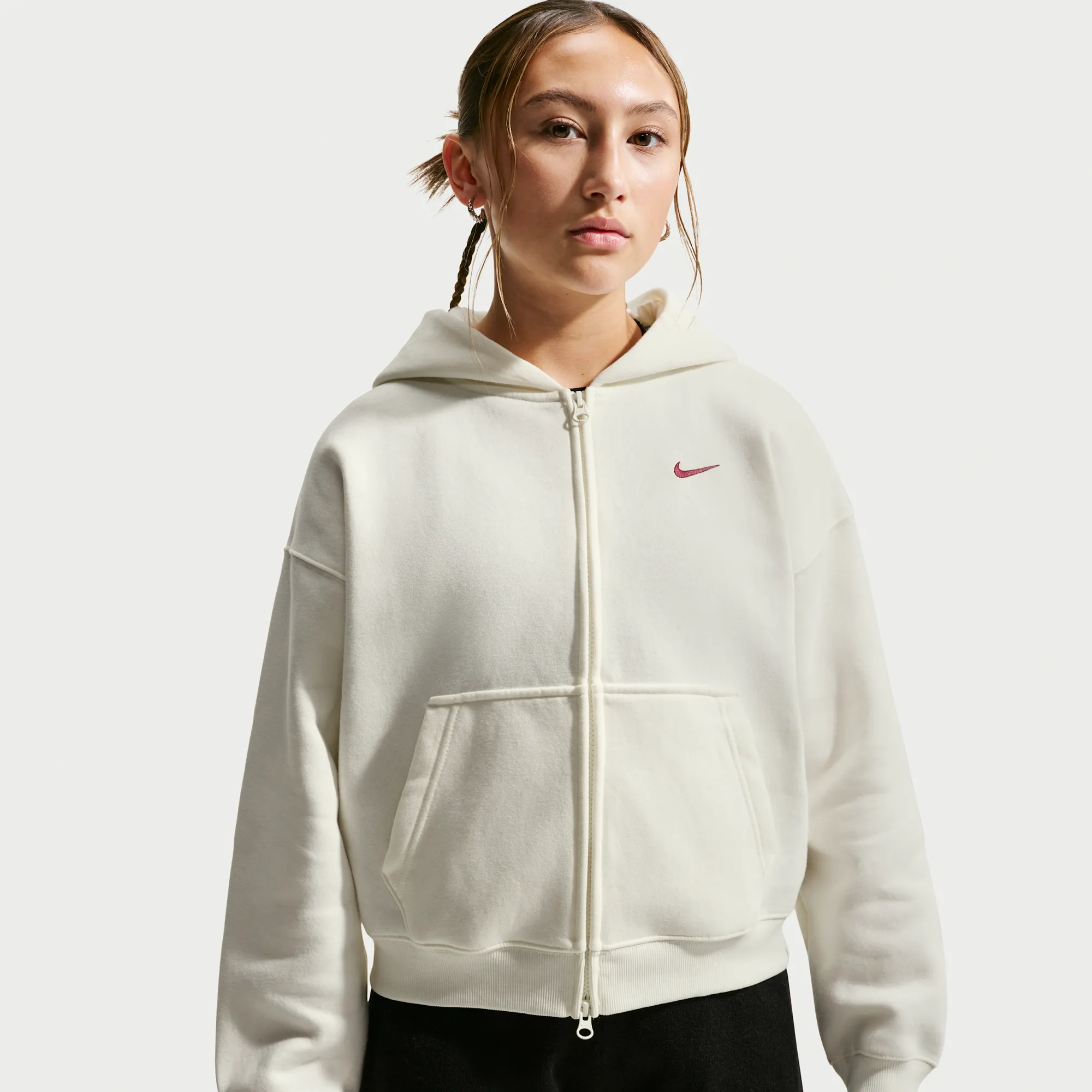 Nike Studio Oldrr () Oversized Full-Zip Hoodie - Sail - Fleece
