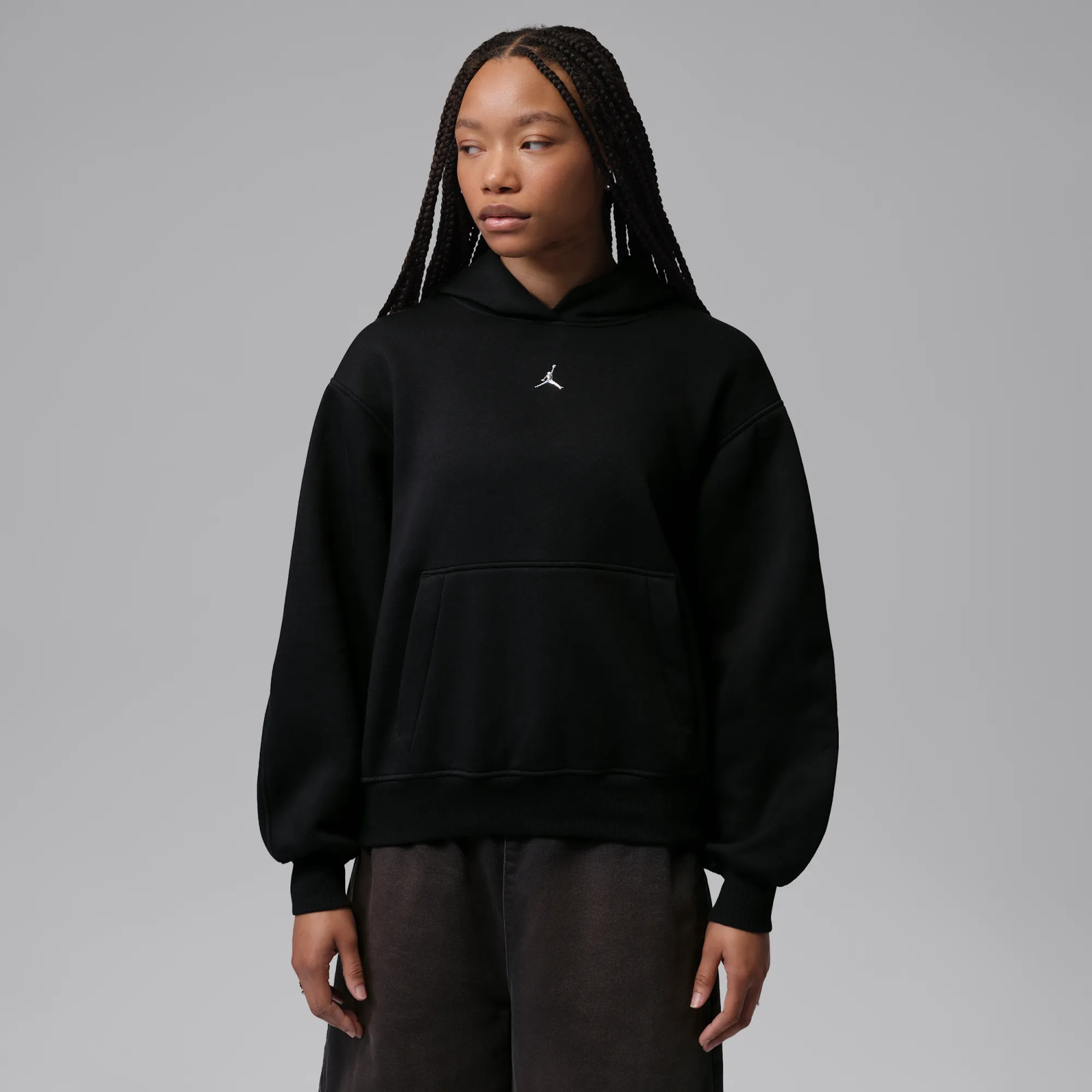 Nike Jordan Brooklyn Women's Pullover Hoodie - Black - Fleece